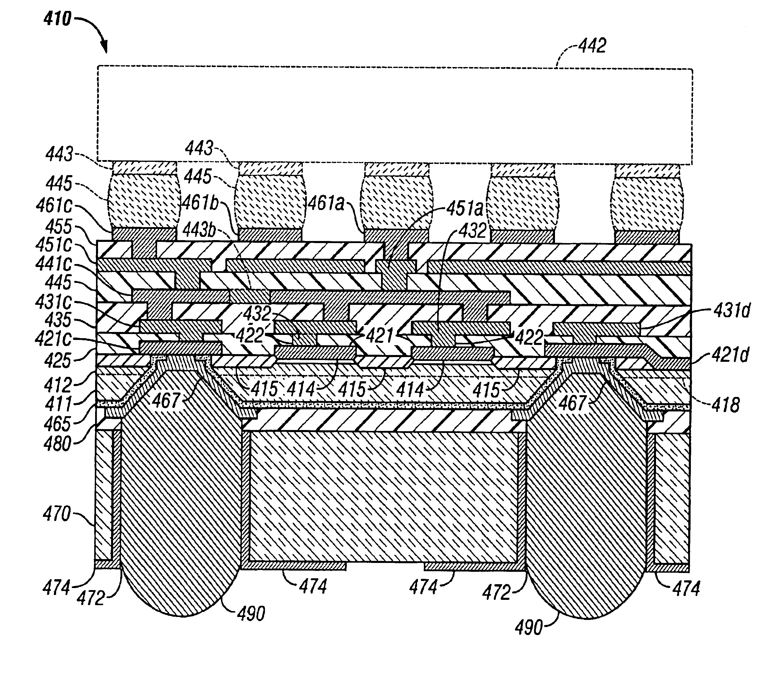 Multi-chip module and method for forming and method for deplating defective capacitors