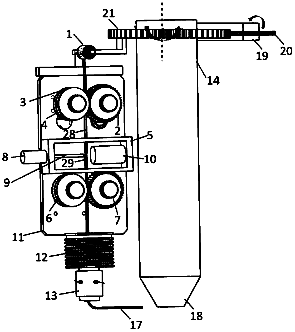 A kind of integrated construction device and method of 3D printing frp reinforced concrete structure