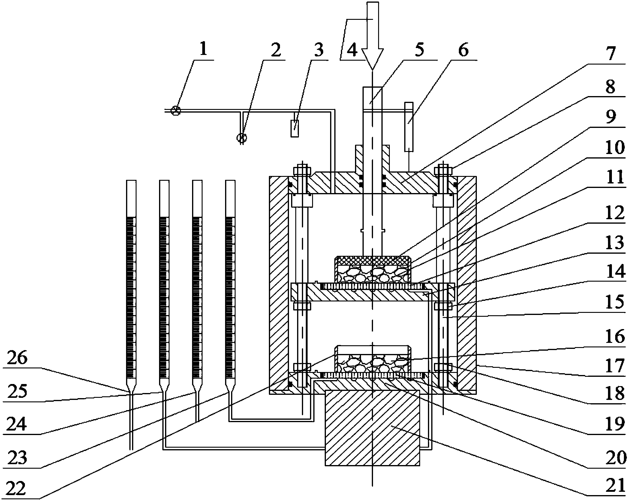 Dual-layer pressure plate instrument for measuring soil-water characteristic curve