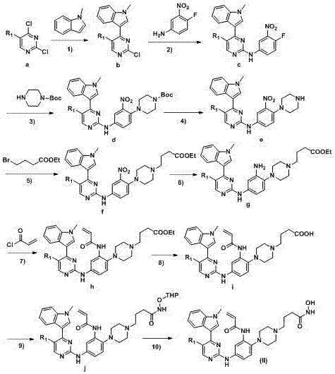 2-arylaminopyrimidine derivatives containing hydroxamic acid fragments and their preparation and application