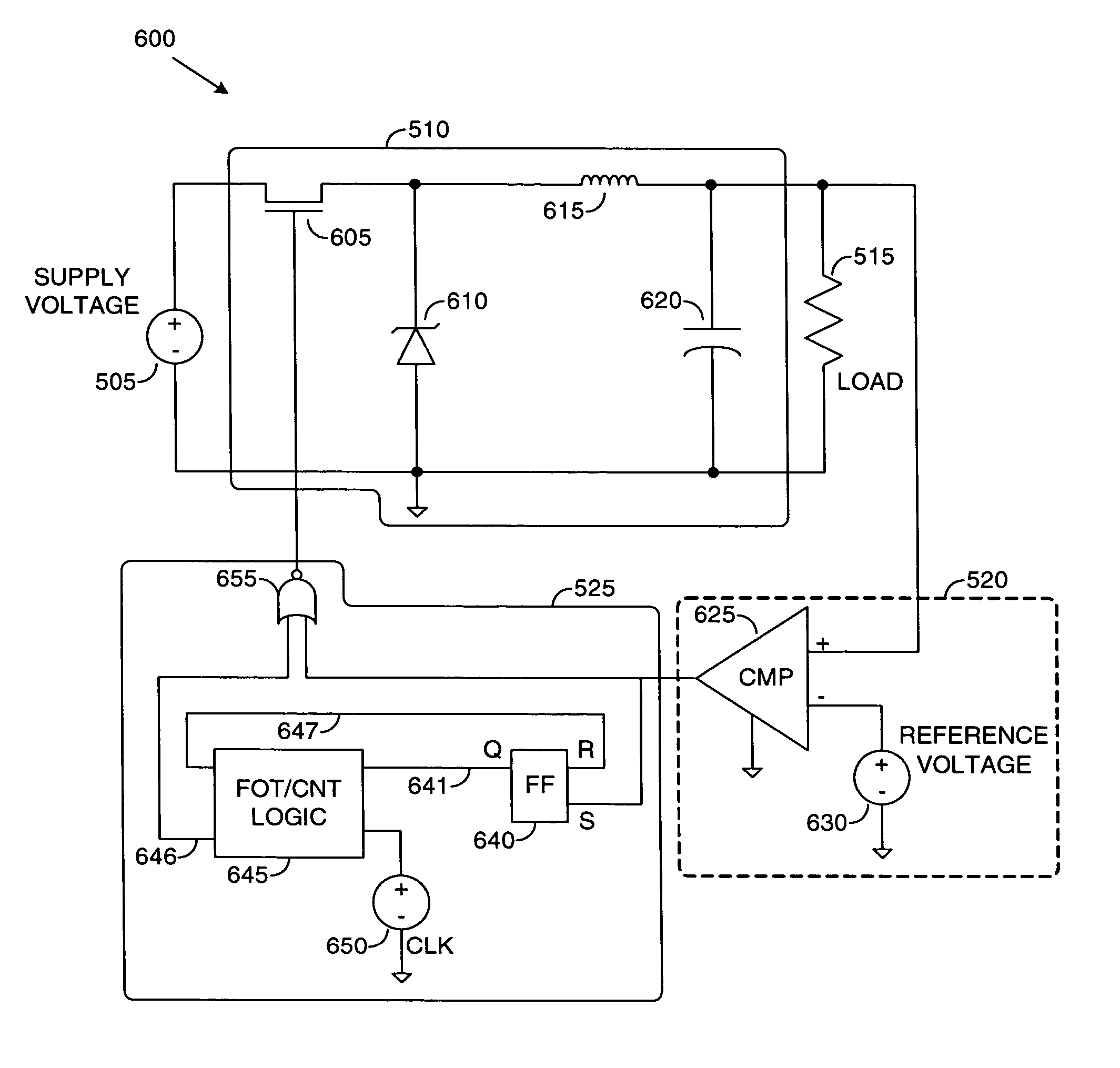 Hysteretic controlled switch regulator with fixed off time