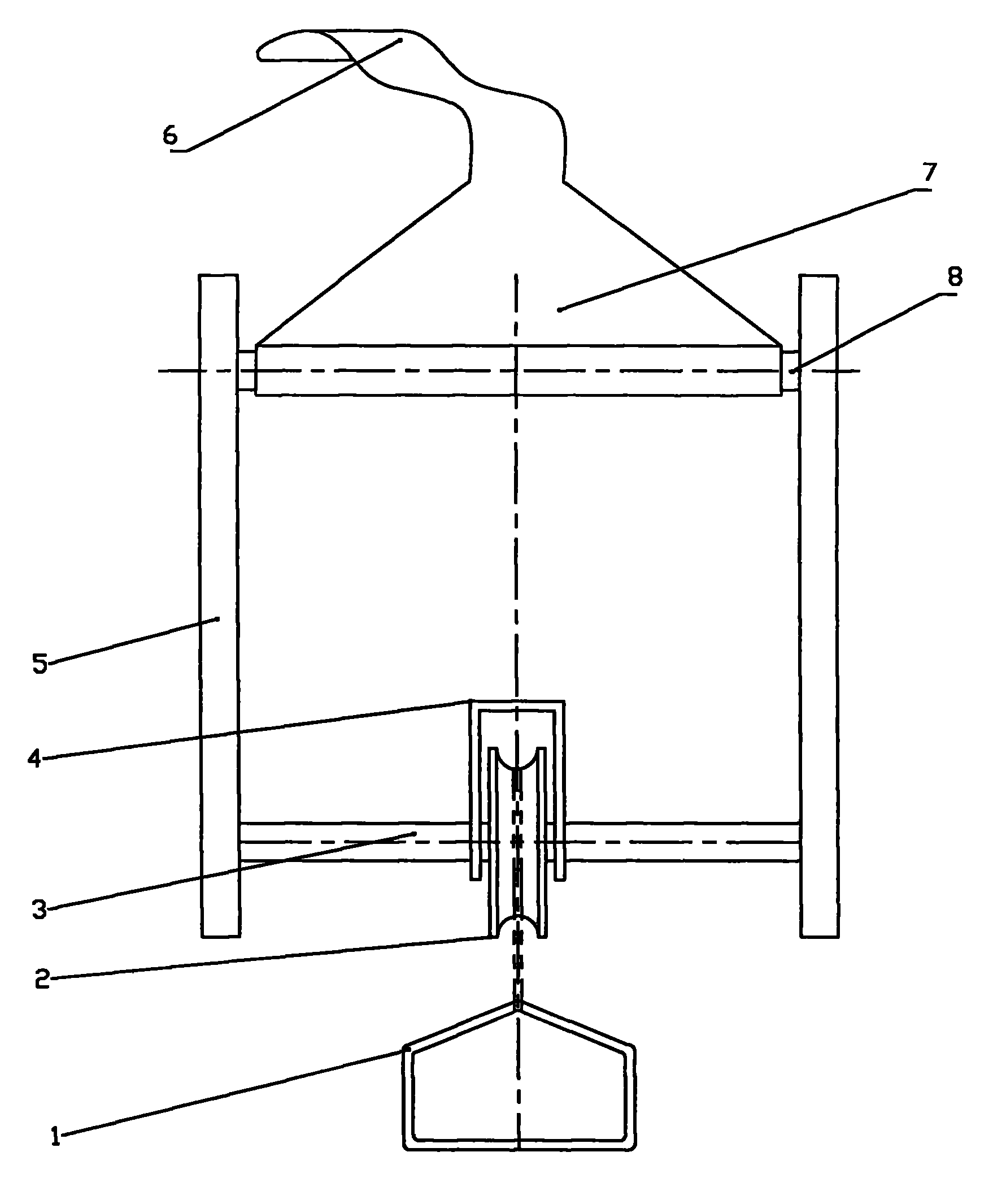 Lifting device for on/off wire of ice coating removal equipment for transmission line