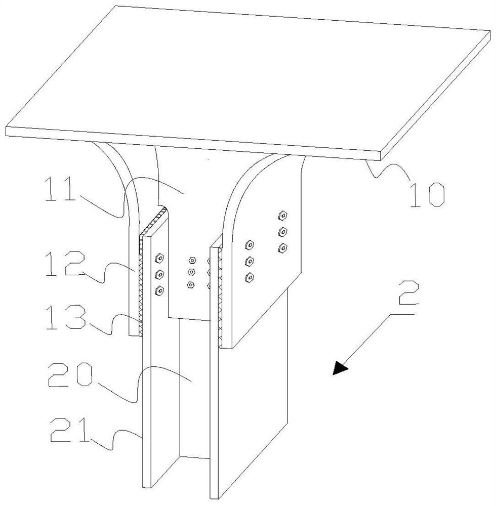 An assembled energy-dissipating node connected to a suspended steel column and its installation method