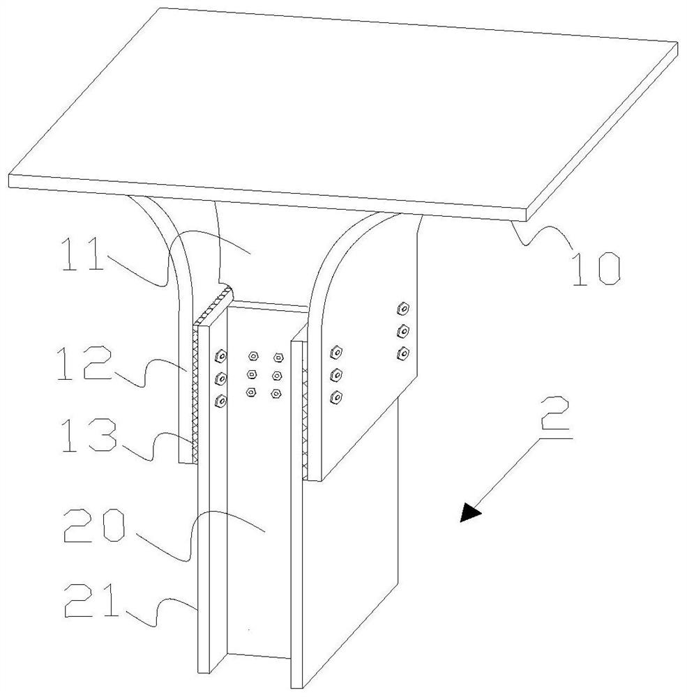 An assembled energy-dissipating node connected to a suspended steel column and its installation method