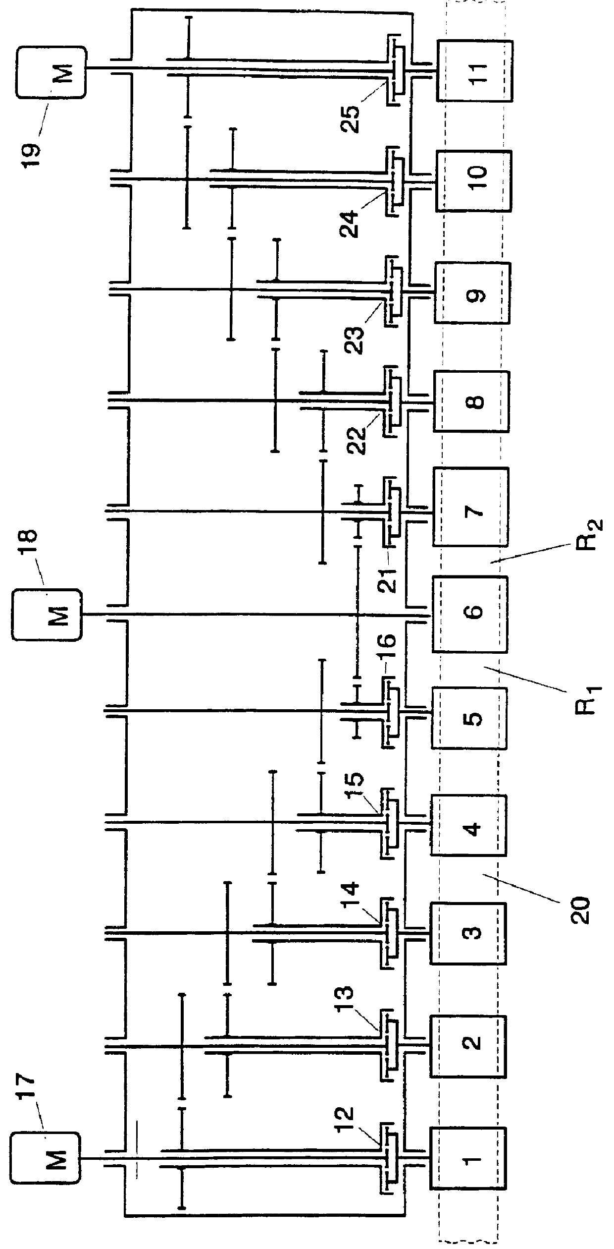 Device for stretching thin metal strips by traction