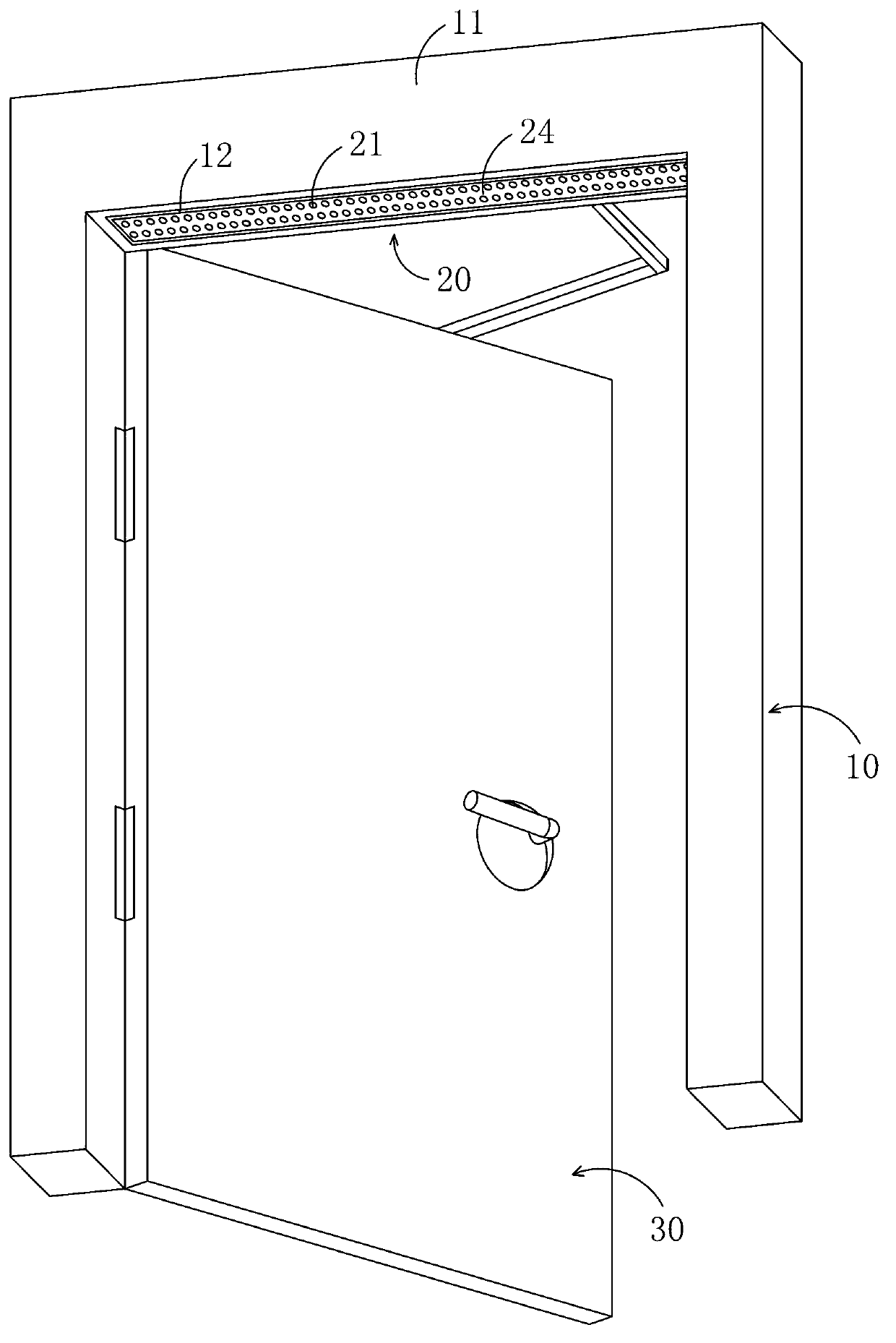 High-position emergency lighting fire door