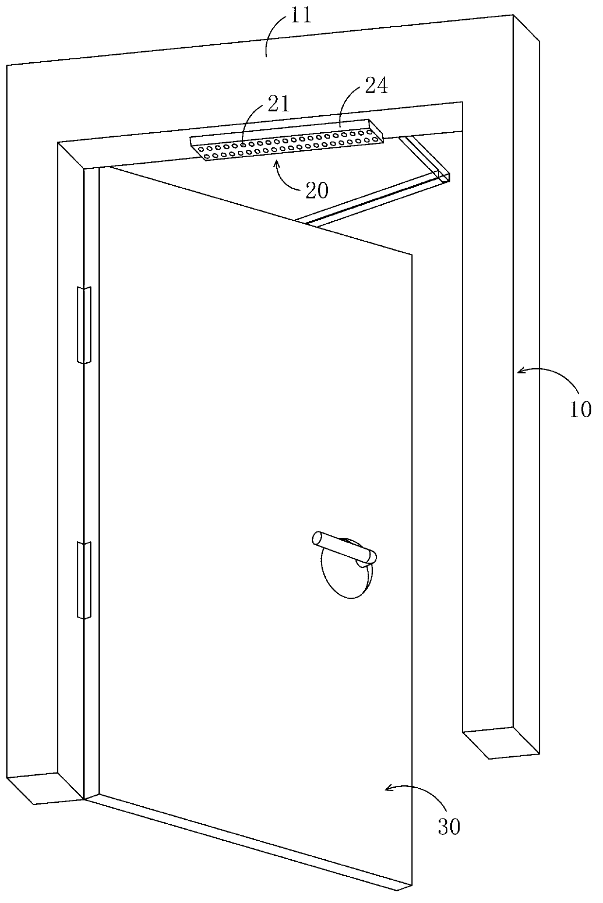 High-position emergency lighting fire door