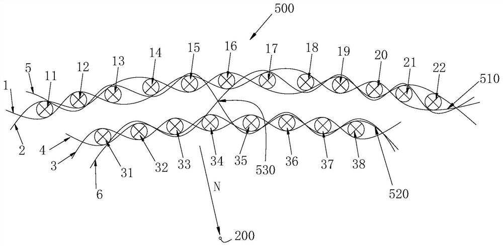 A hollow interlayer fabric with profiling function