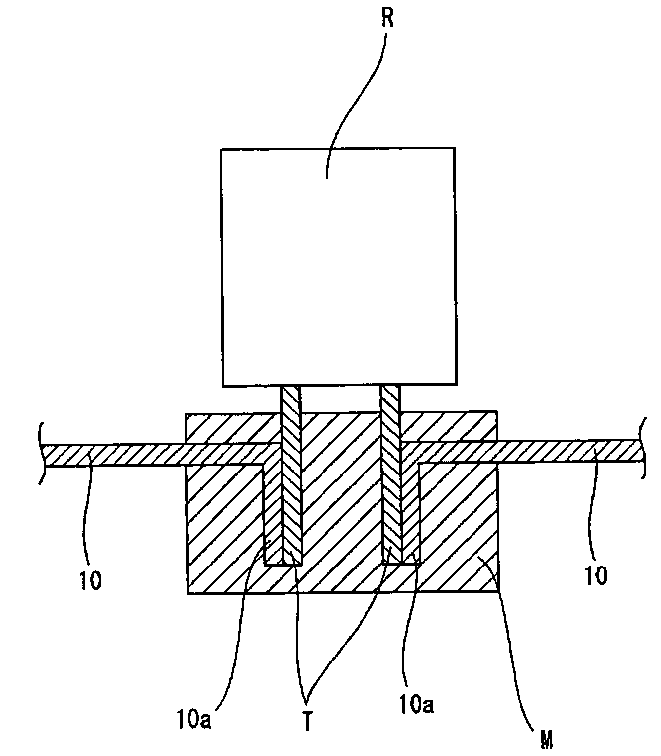 Connection structure between bus bars and relay terminals