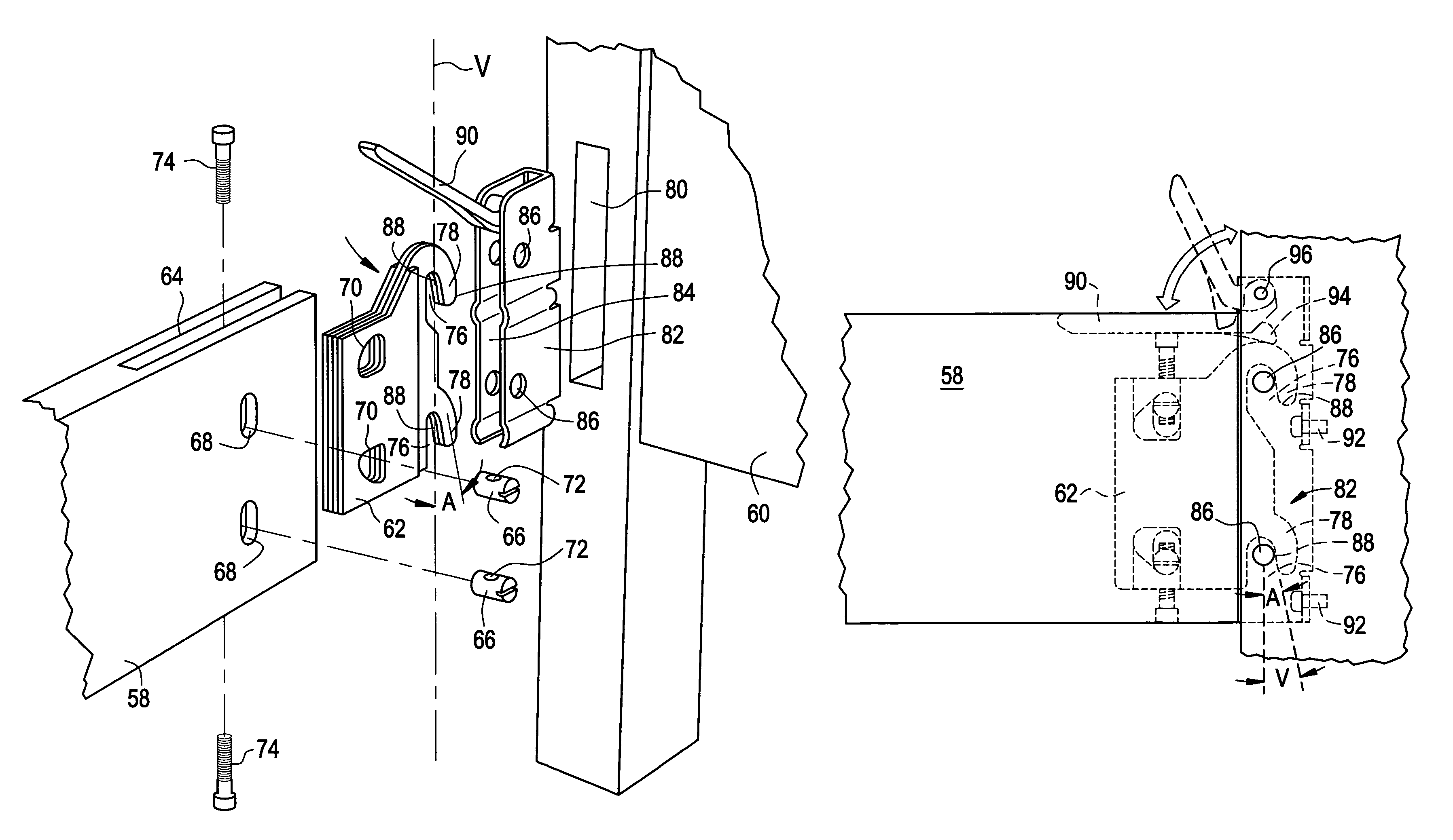 Side rail end connection system for bed frame