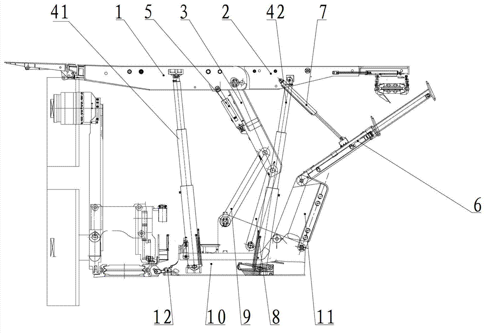 Backstop gangue beam suspension swinging beam type gangue filing hydraulic support frame with side protection plate