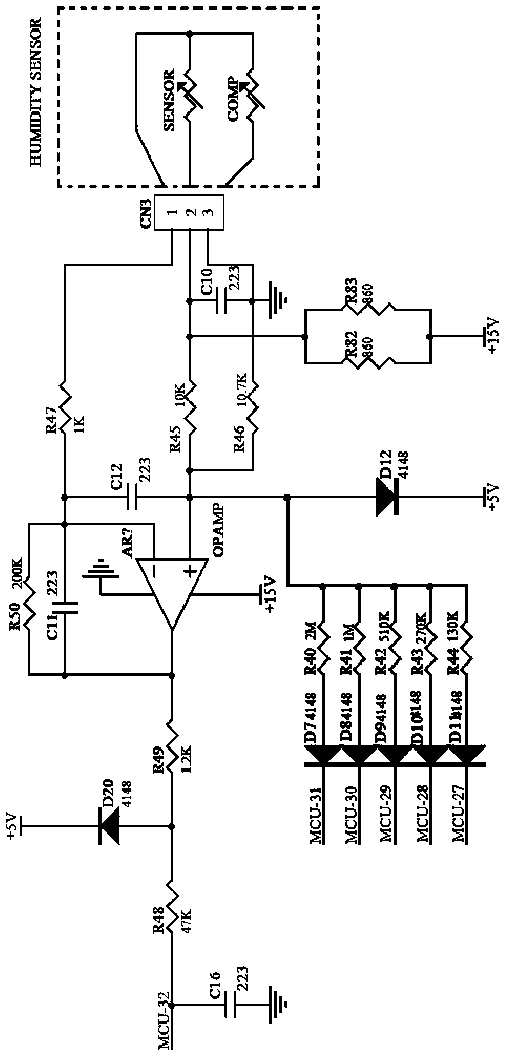 A method for initializing and controlling the absolute humidity sensor of a microwave oven