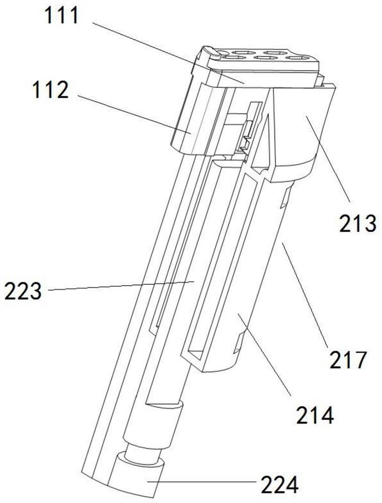 Transverse intracavity stapler with compact structure