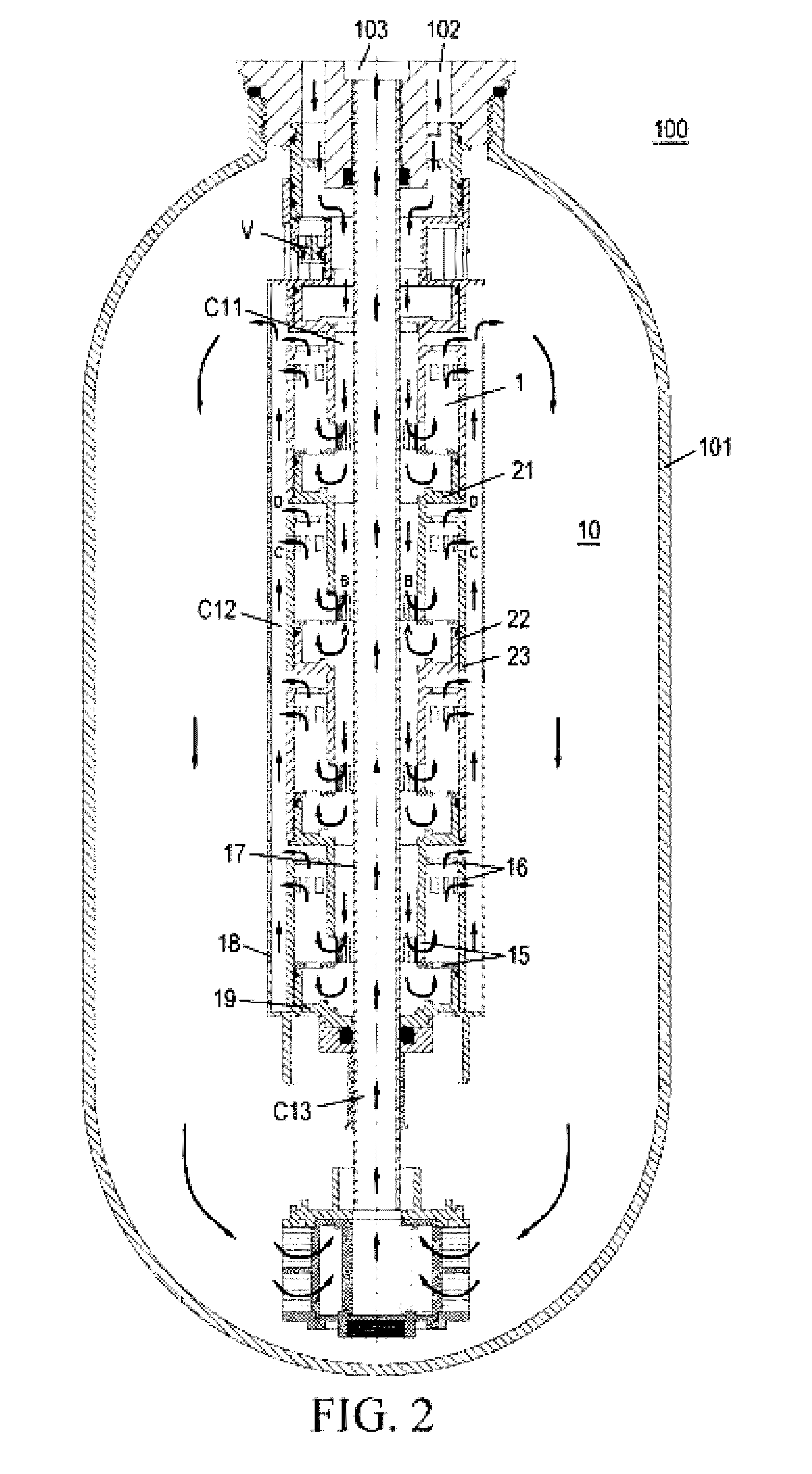 Unit, assembly and apparatus for treating fluid