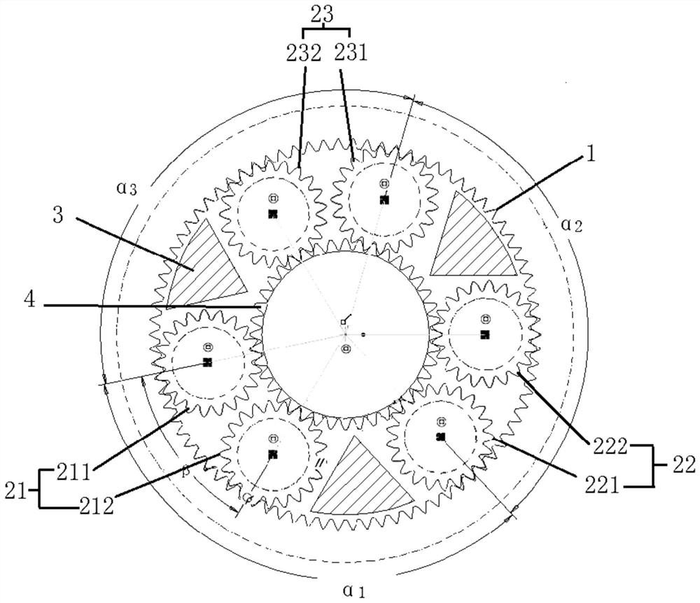 Planet transmission system and arrangement method thereof