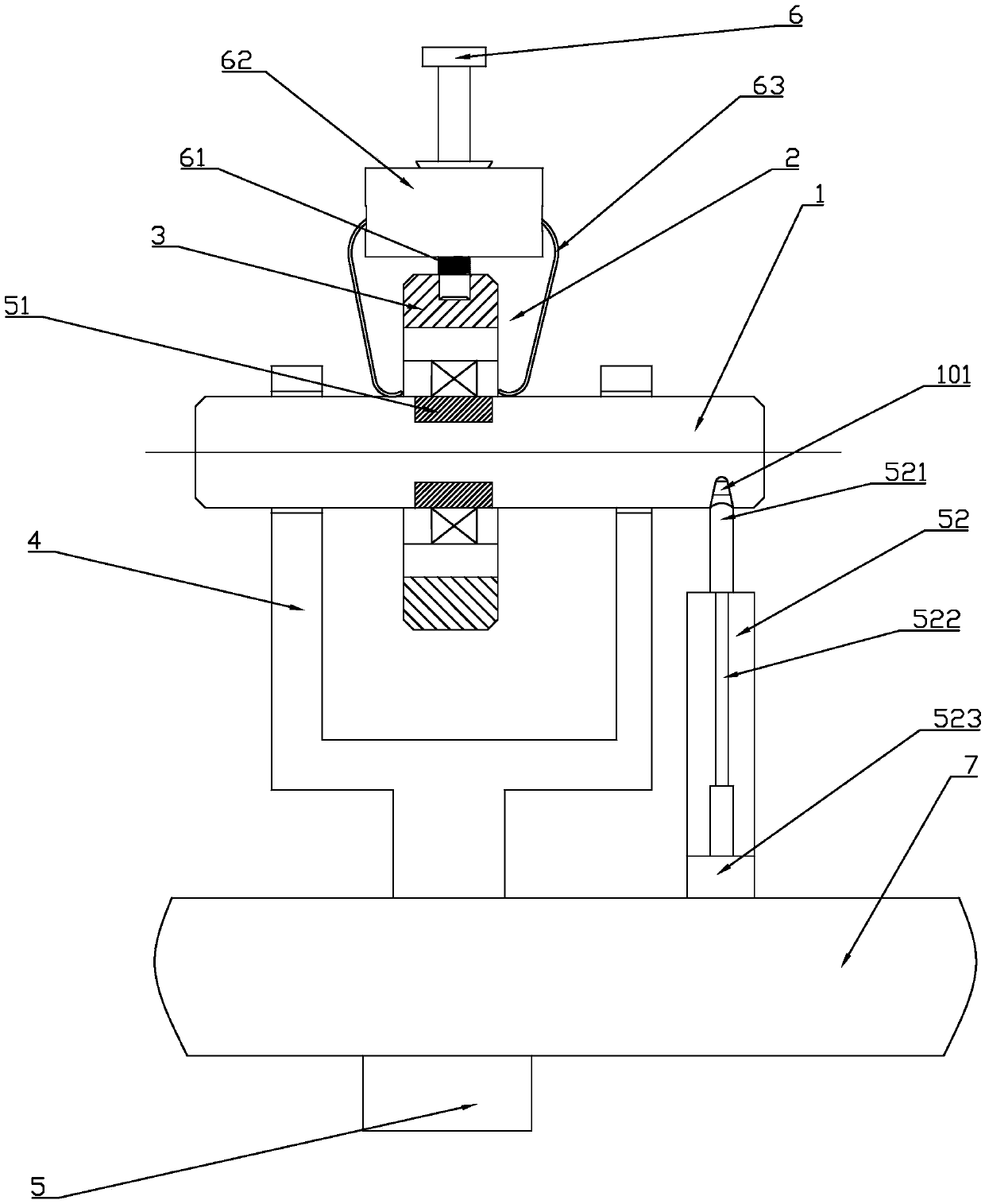 Device for testing rigidity of semi-rigid bearing