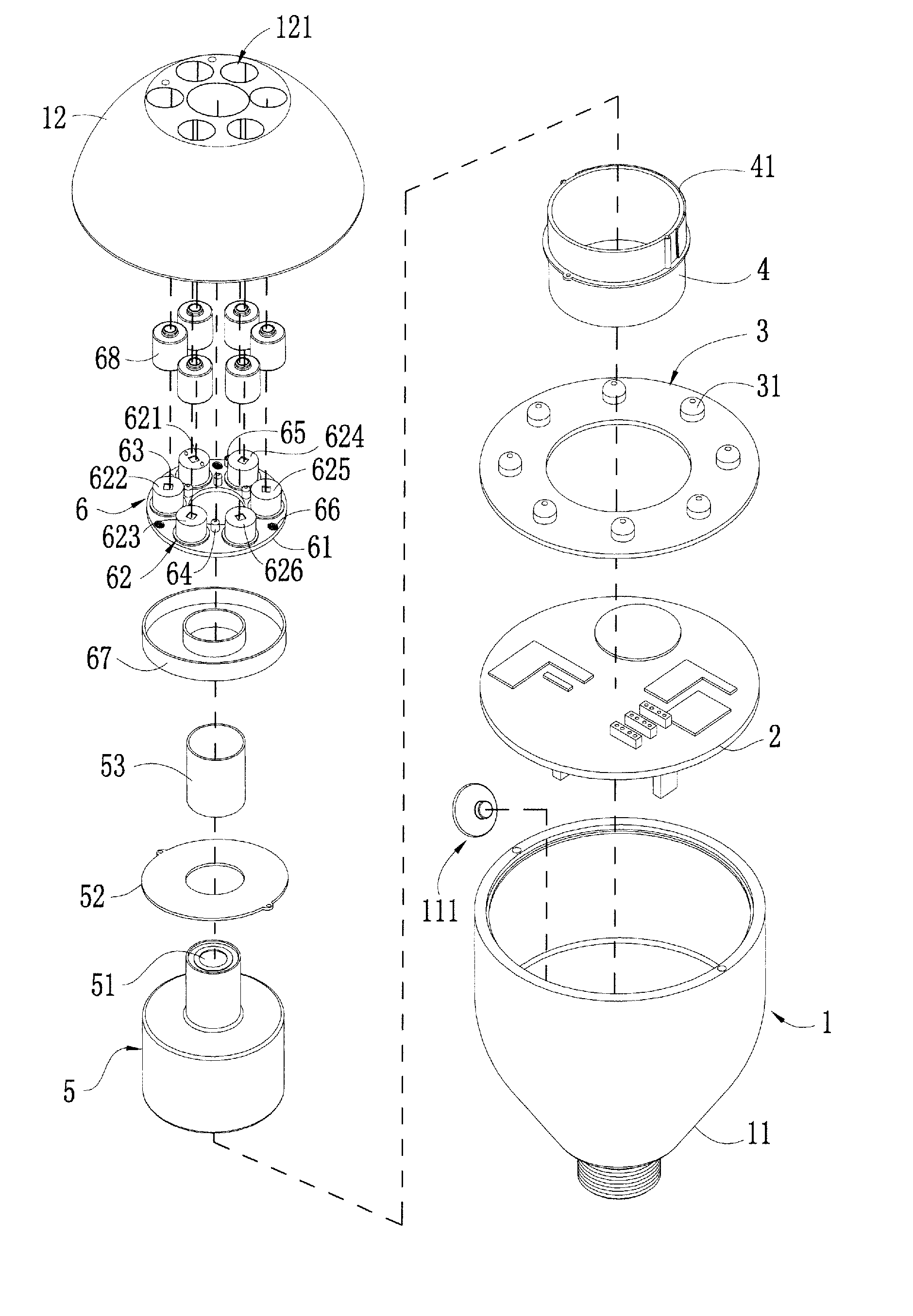 Multiple detection function modularized lighting device