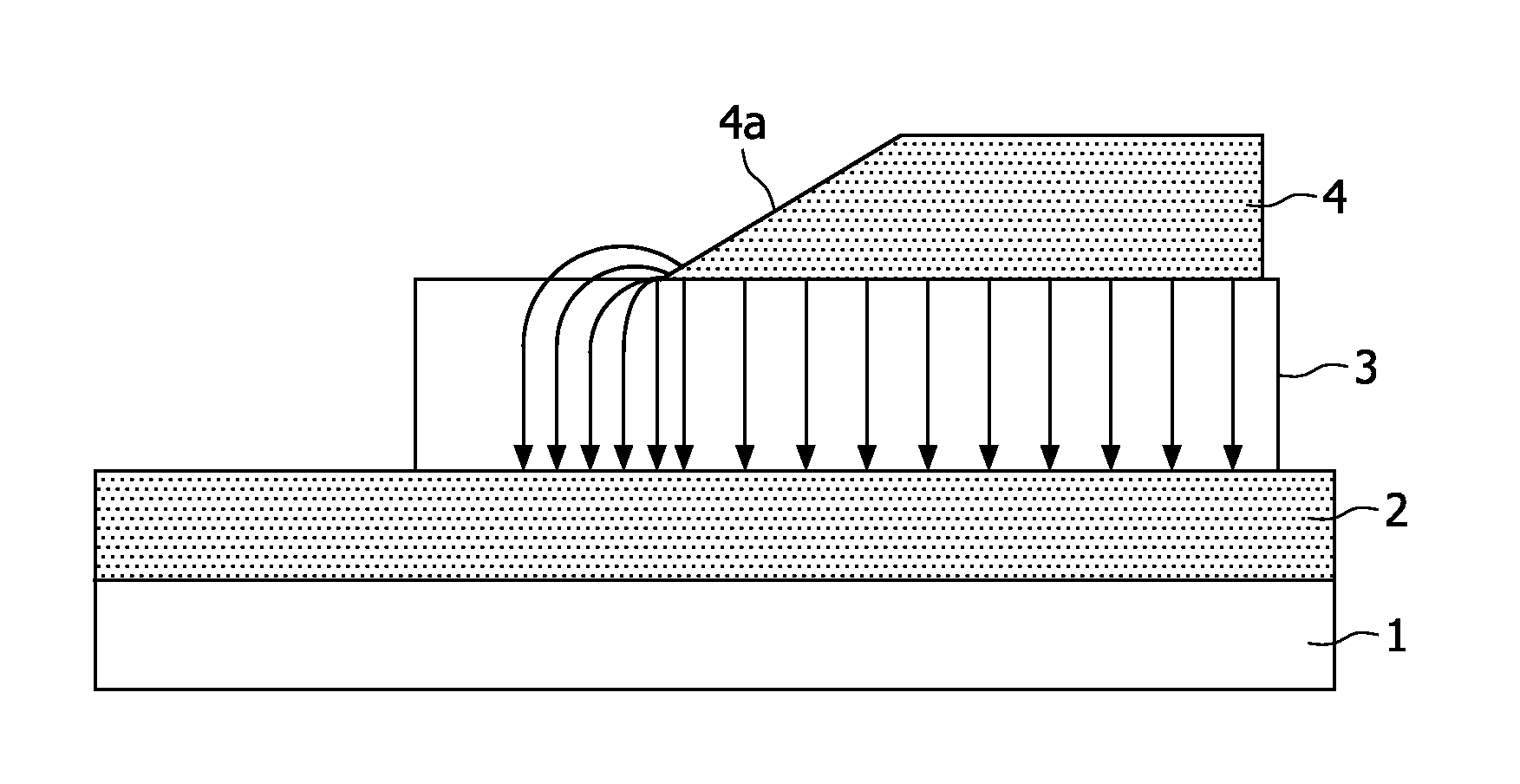 Voltage-operated layered arrangement