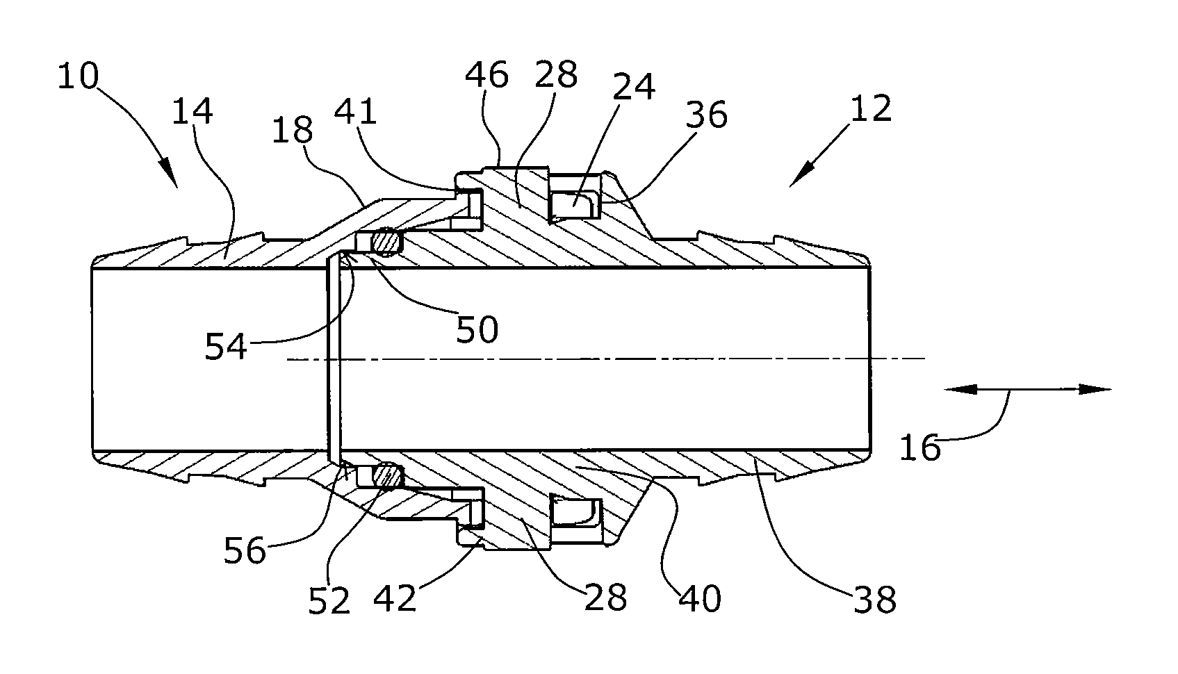 Hose connection arrangement