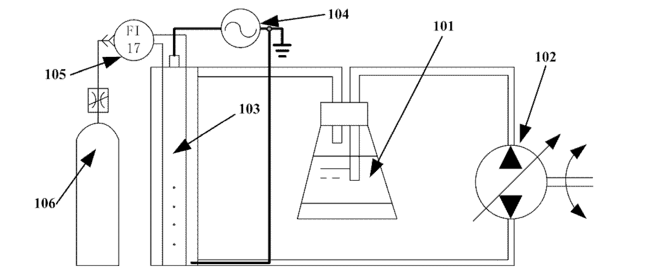 Atmospheric pressure liquid membrane type bubble discharge plasma reaction device