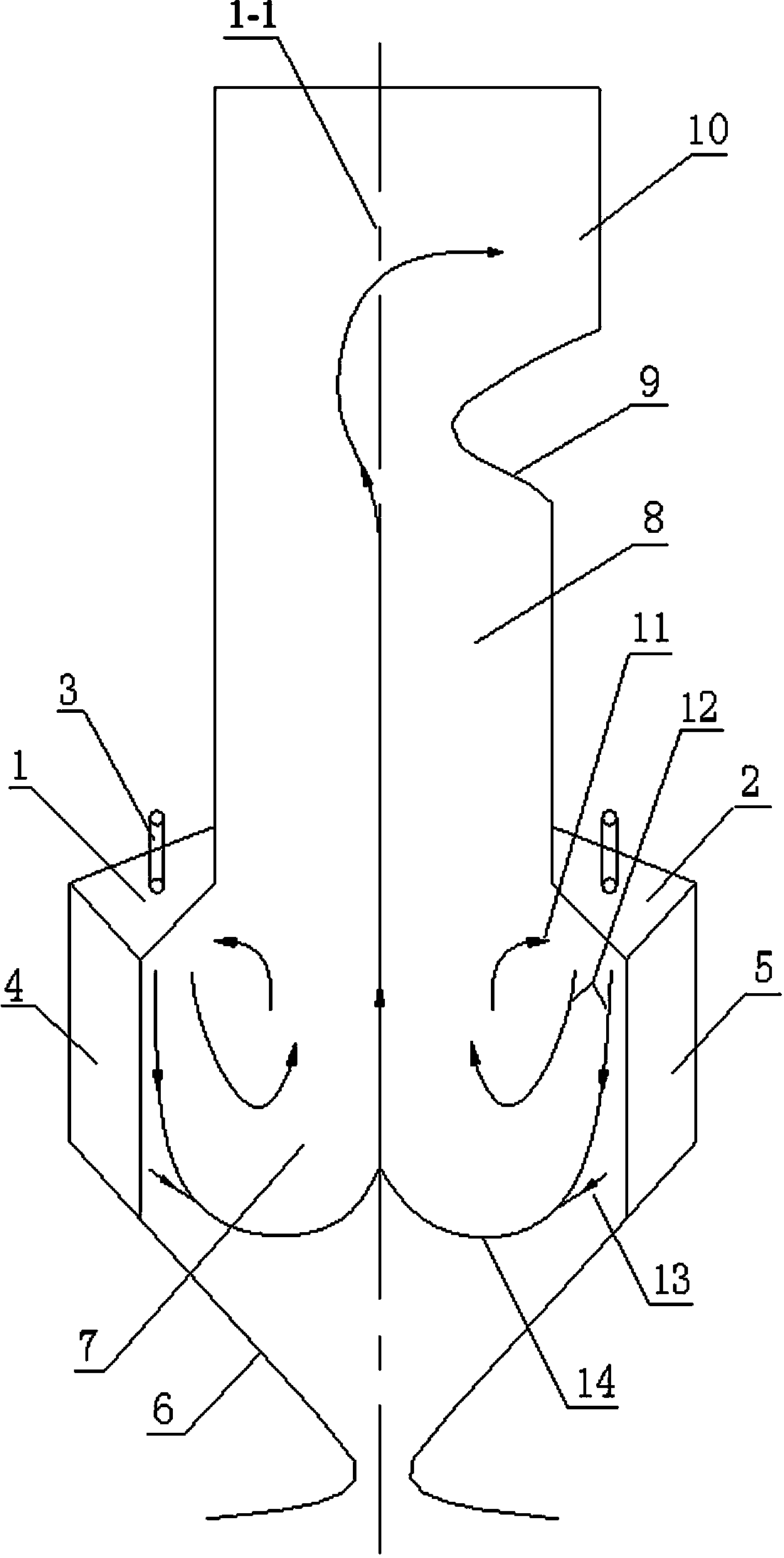 Symmetrical-combustion W-Type flame boiler