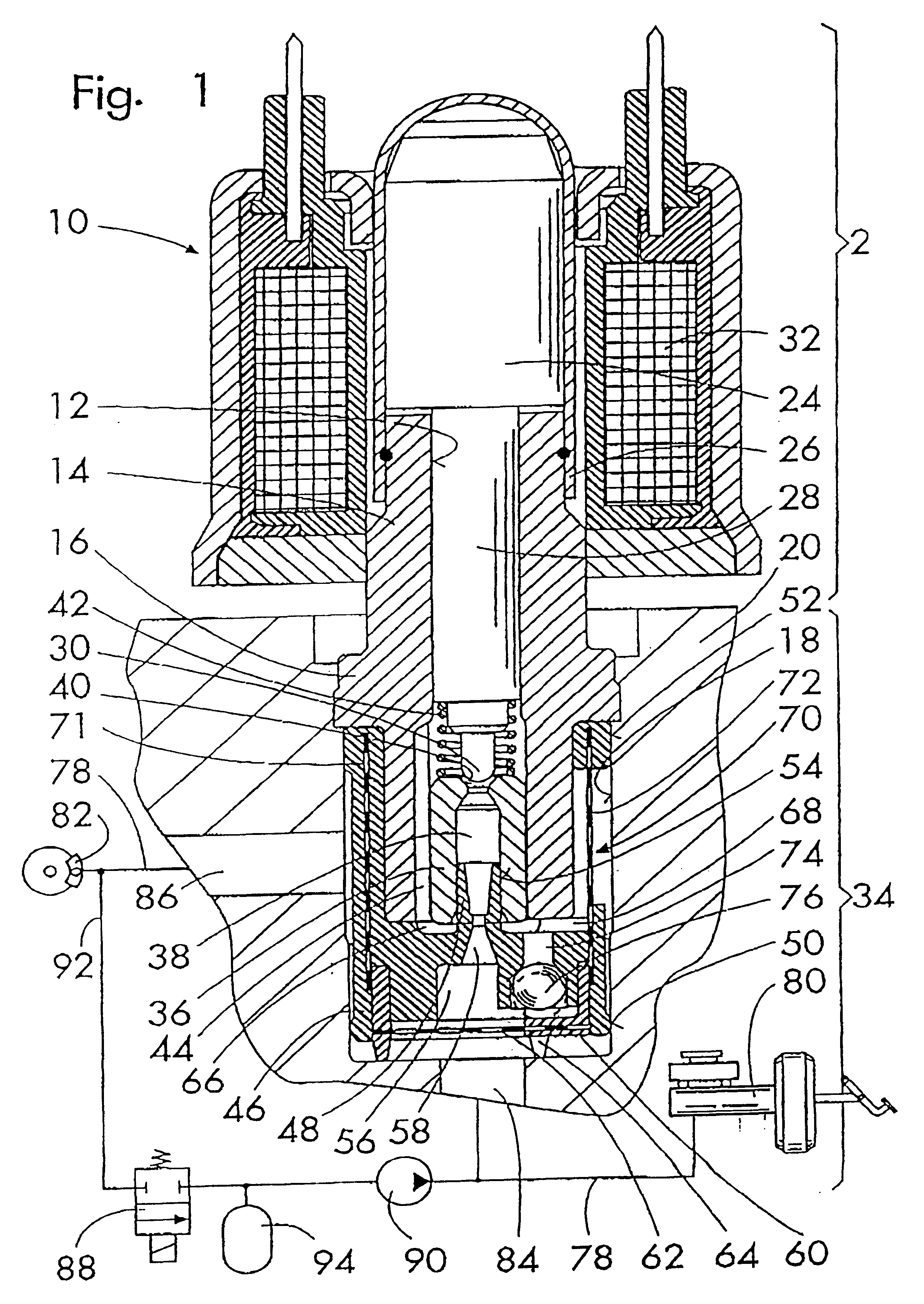 Solenoid valve for a slip-regulated hydraulic brake system of a vehicle