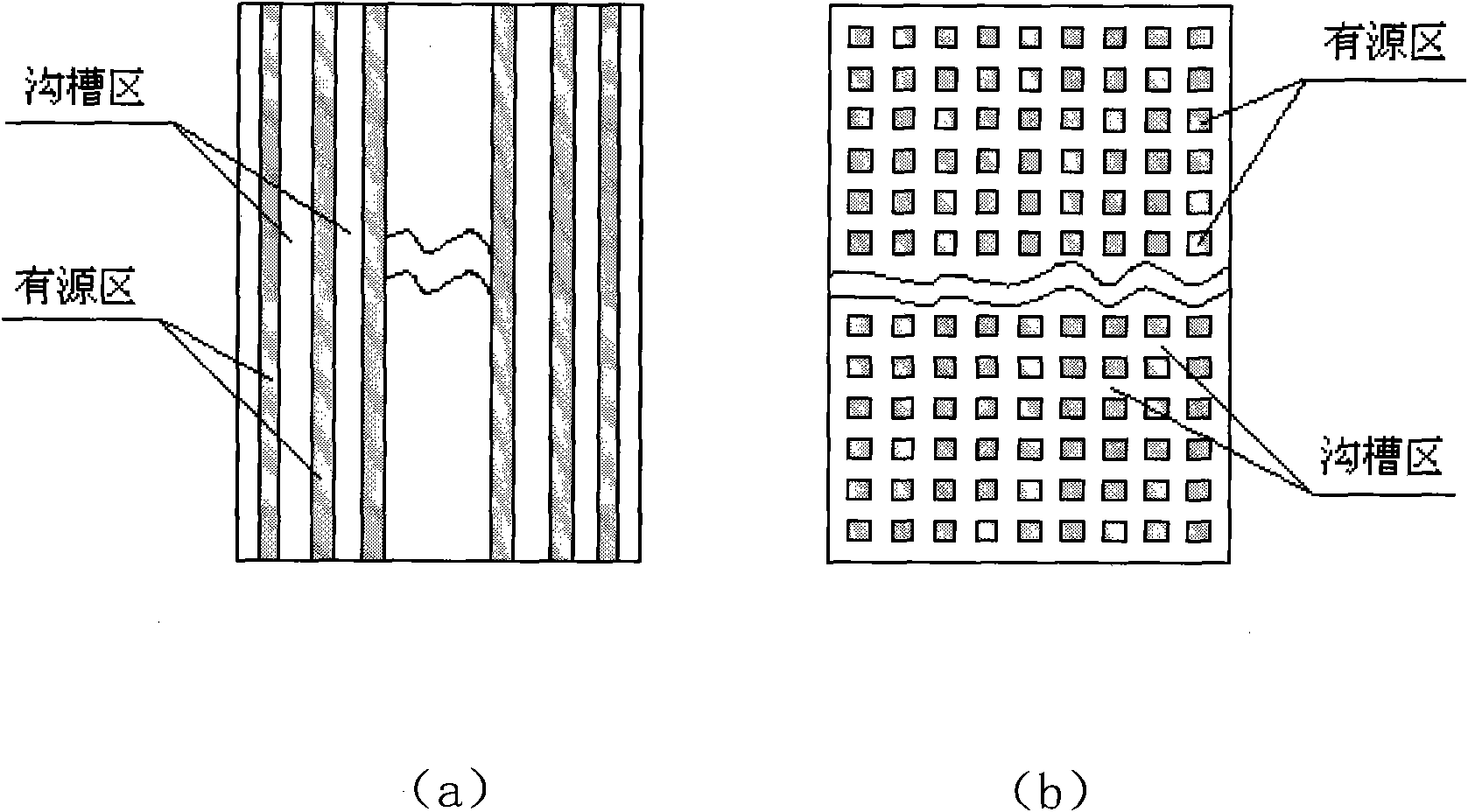 Method for manufacturing wide and deep trenches by medium filling