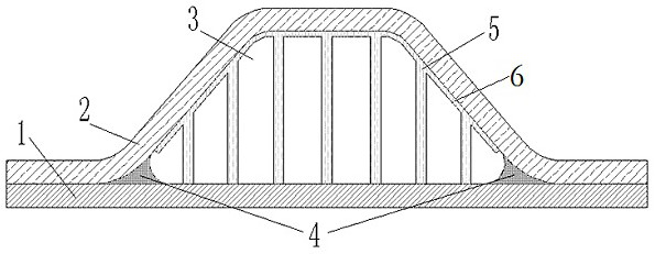 Foam sandwich cap type stiffened wallboard structure and integrated forming method