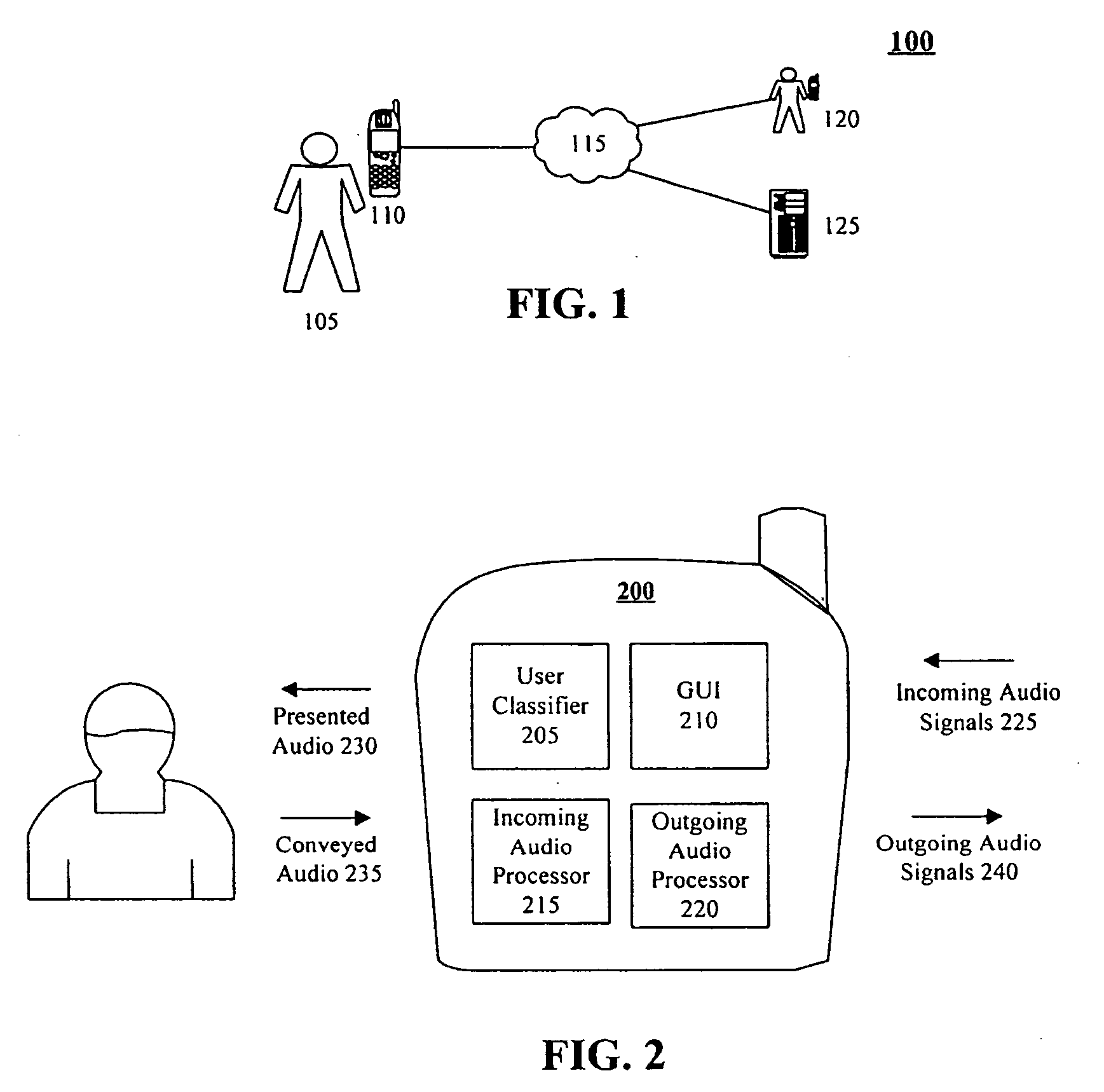 Telecommunication devices that adjust audio characteristics for elderly communicators