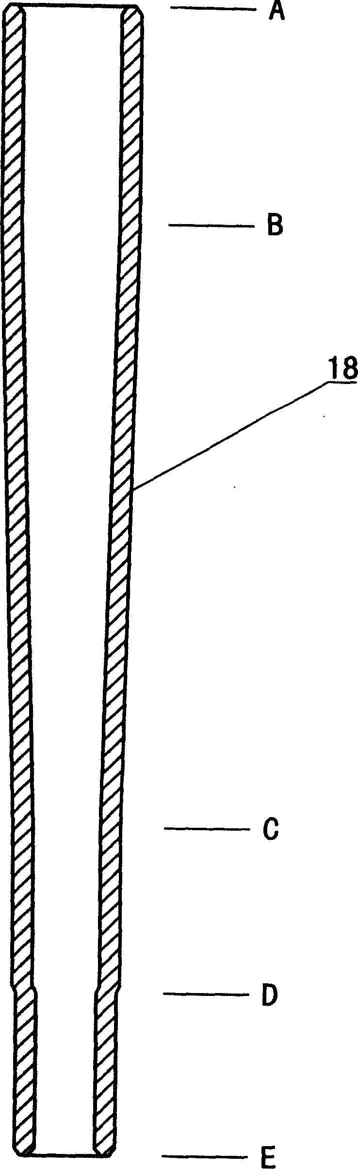 Method and equipment for producing directional vertical taper pipe in motorcycle through cold extrusion