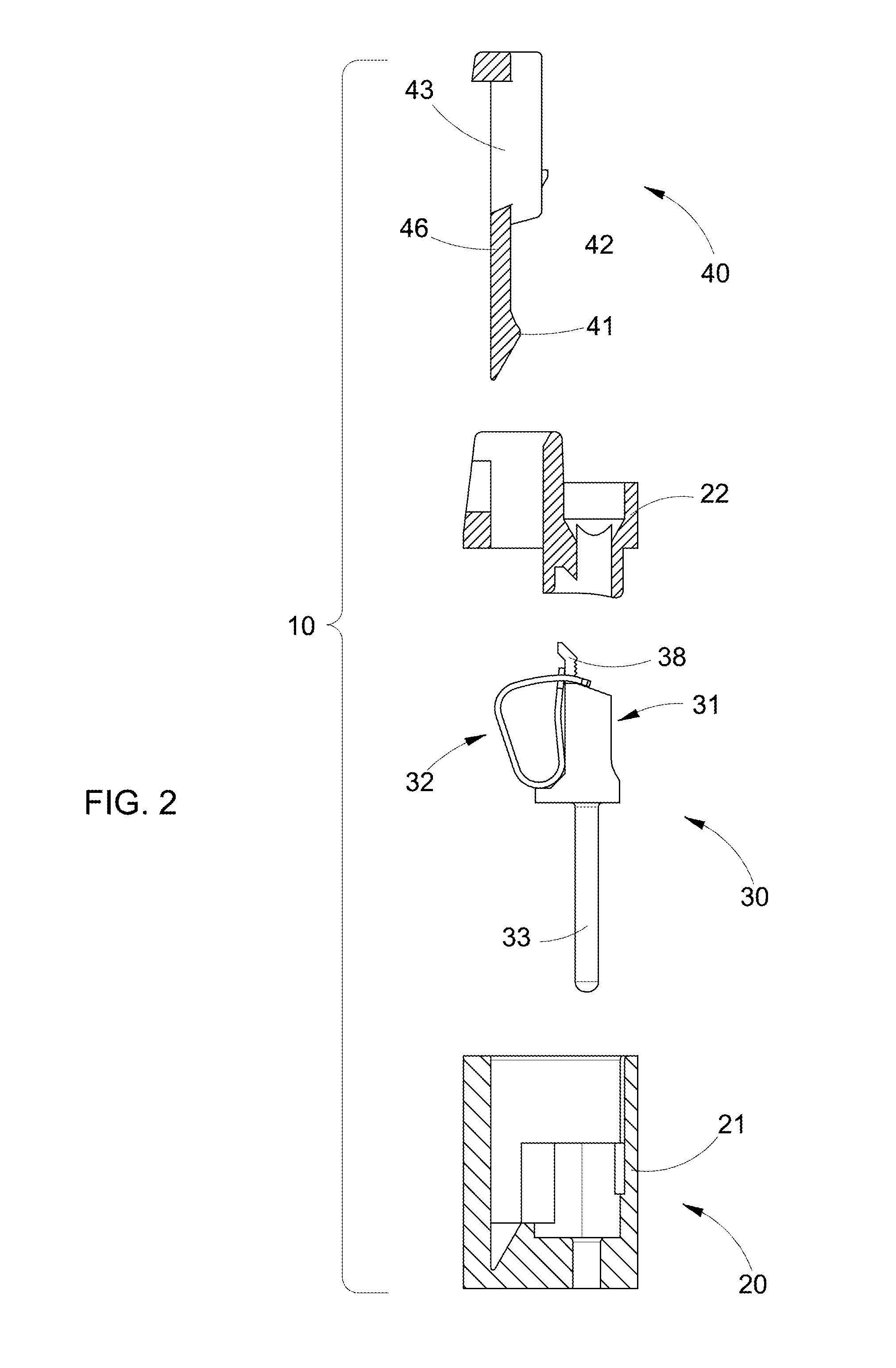 Electrical connecting device with spring connection element and compact actuator and multi-pole plug connector comprising a plurality of said spring contacts