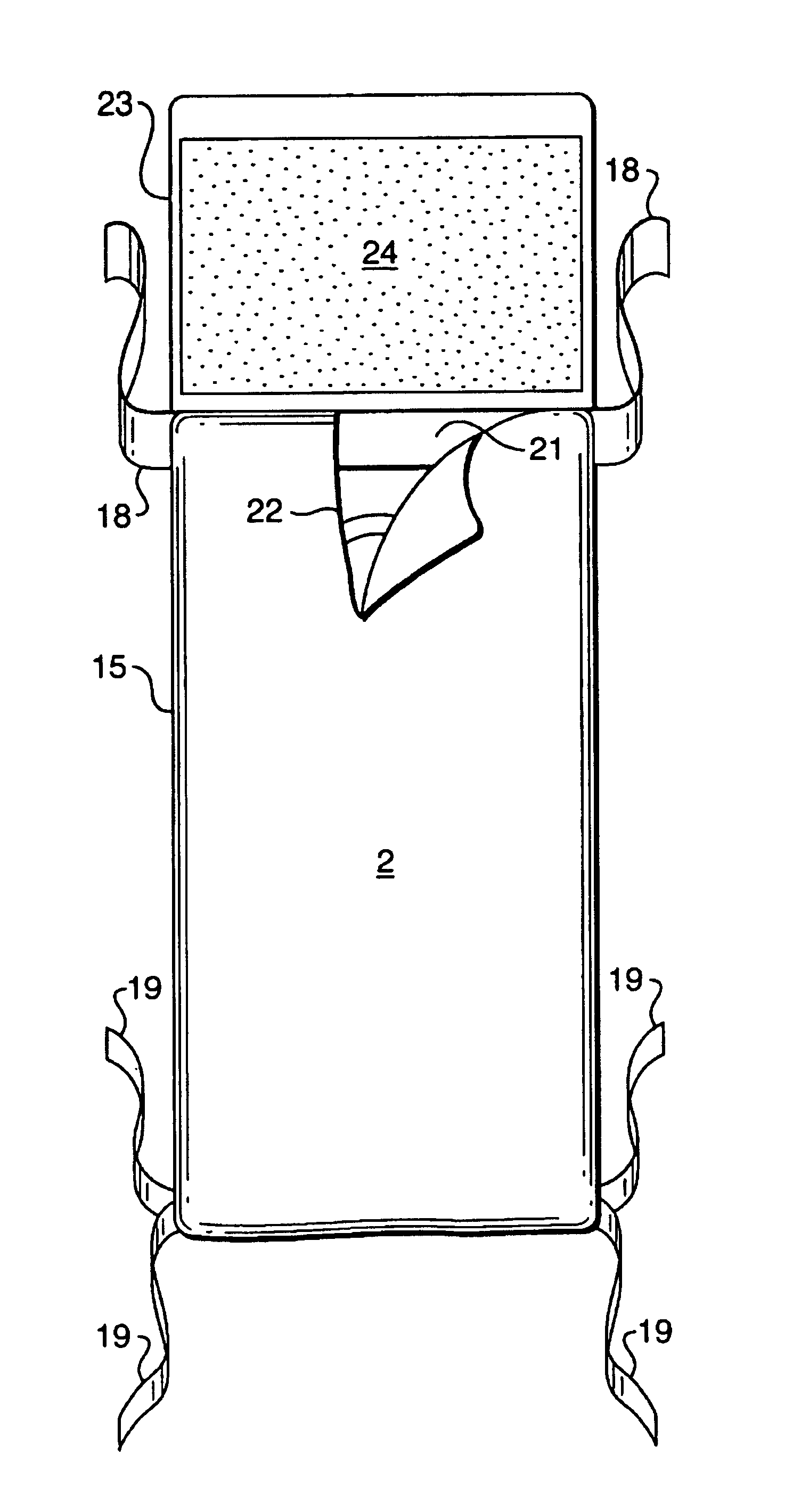 Urine absorbent pouch for male incontinence