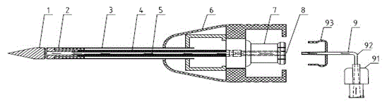 Microwave ablation antenna with internally-arranged pipelines