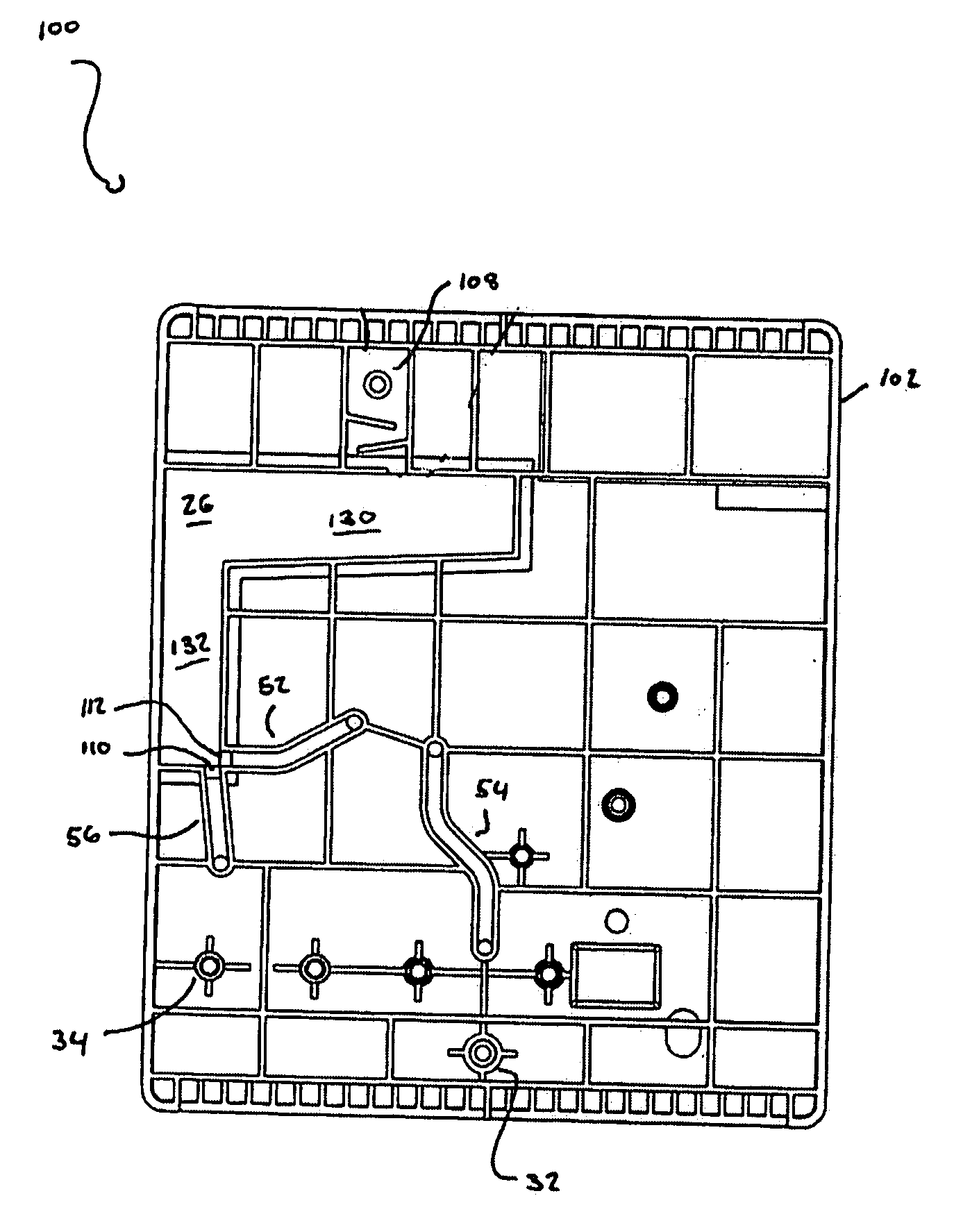 Surgical cassette with multi area fluid chamber