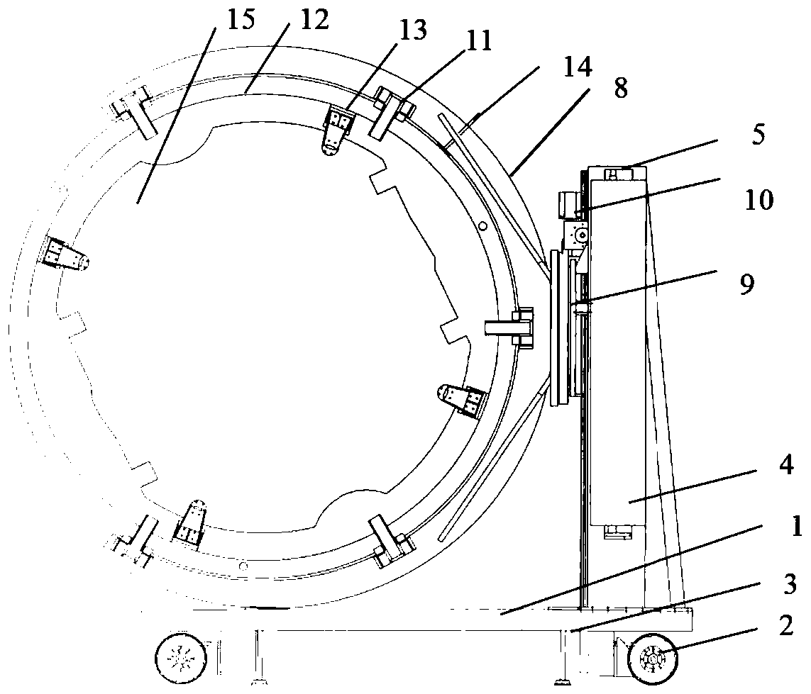 Cantilever multi-axis turntable for spacecraft attitude adjustment