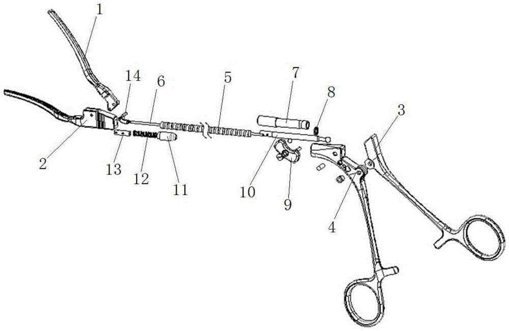 Vascular occlusion forceps easy to detach and clean and capable of being freely bent