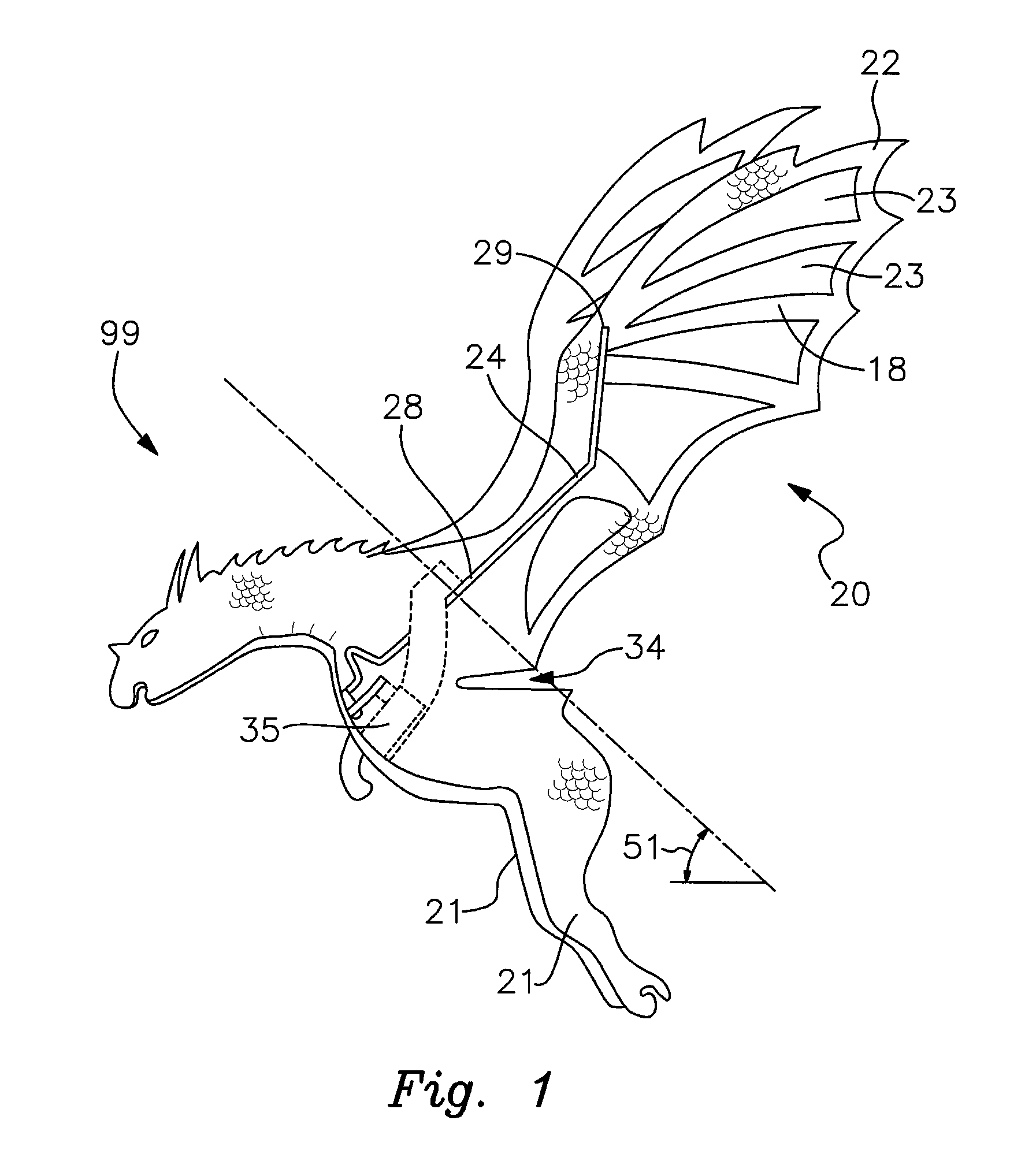 Hovering toy creature