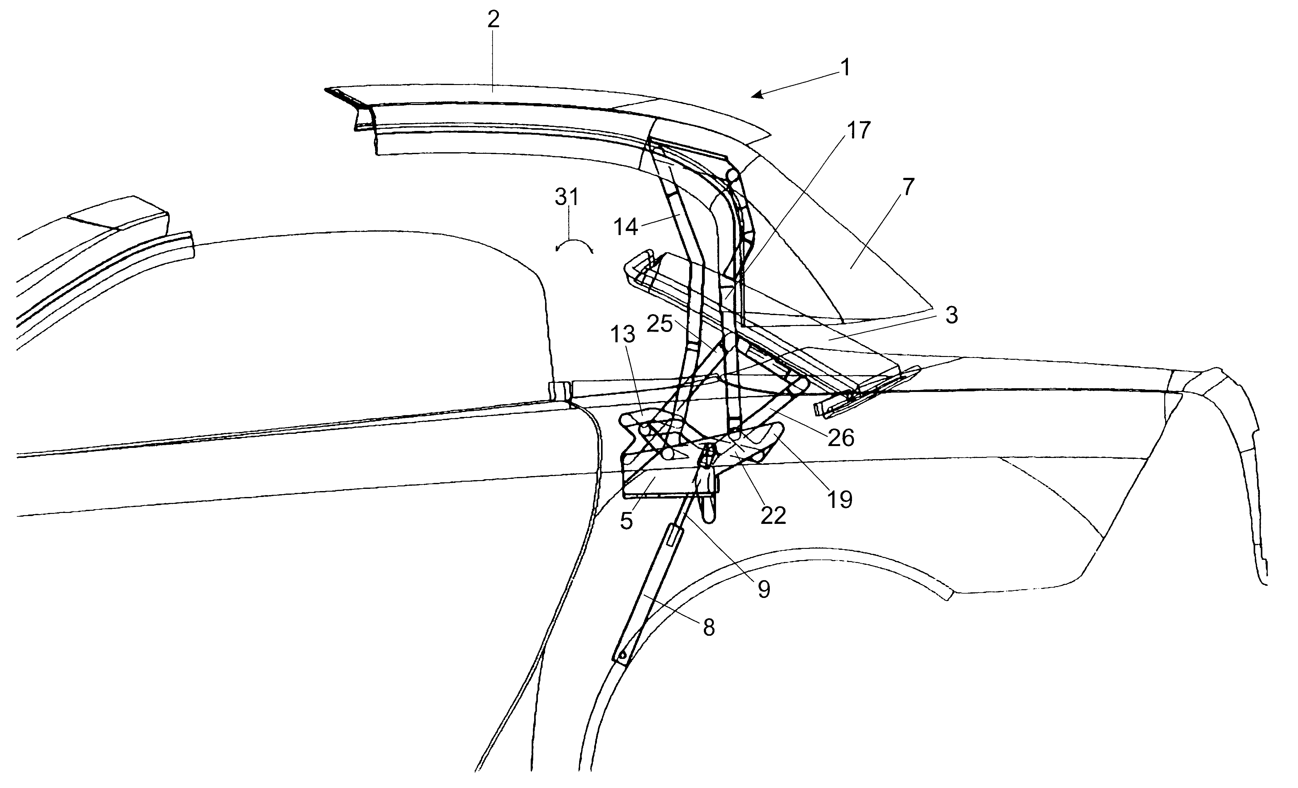 Roof construction for a motor vehicle having a removable roof