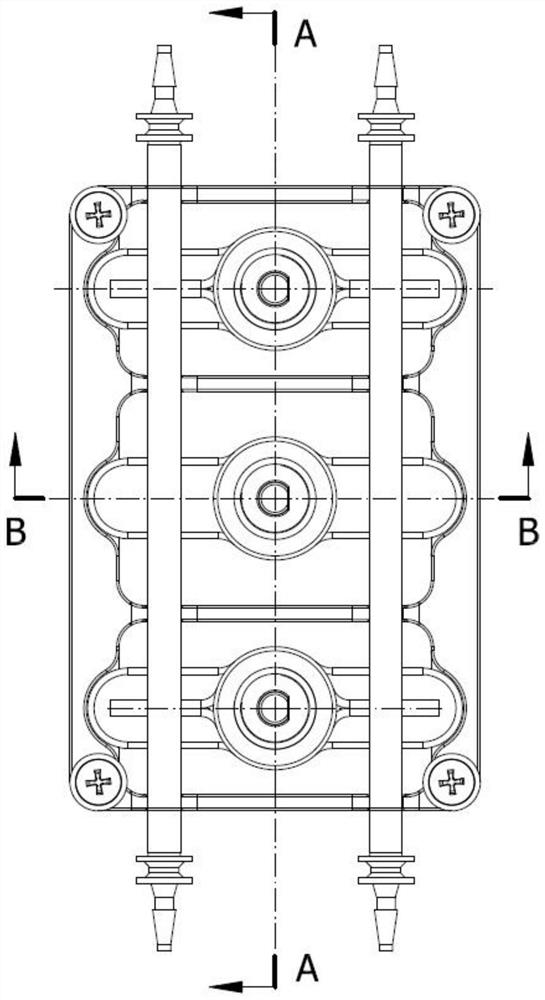 Double-path vertical extrusion type peristaltic pump