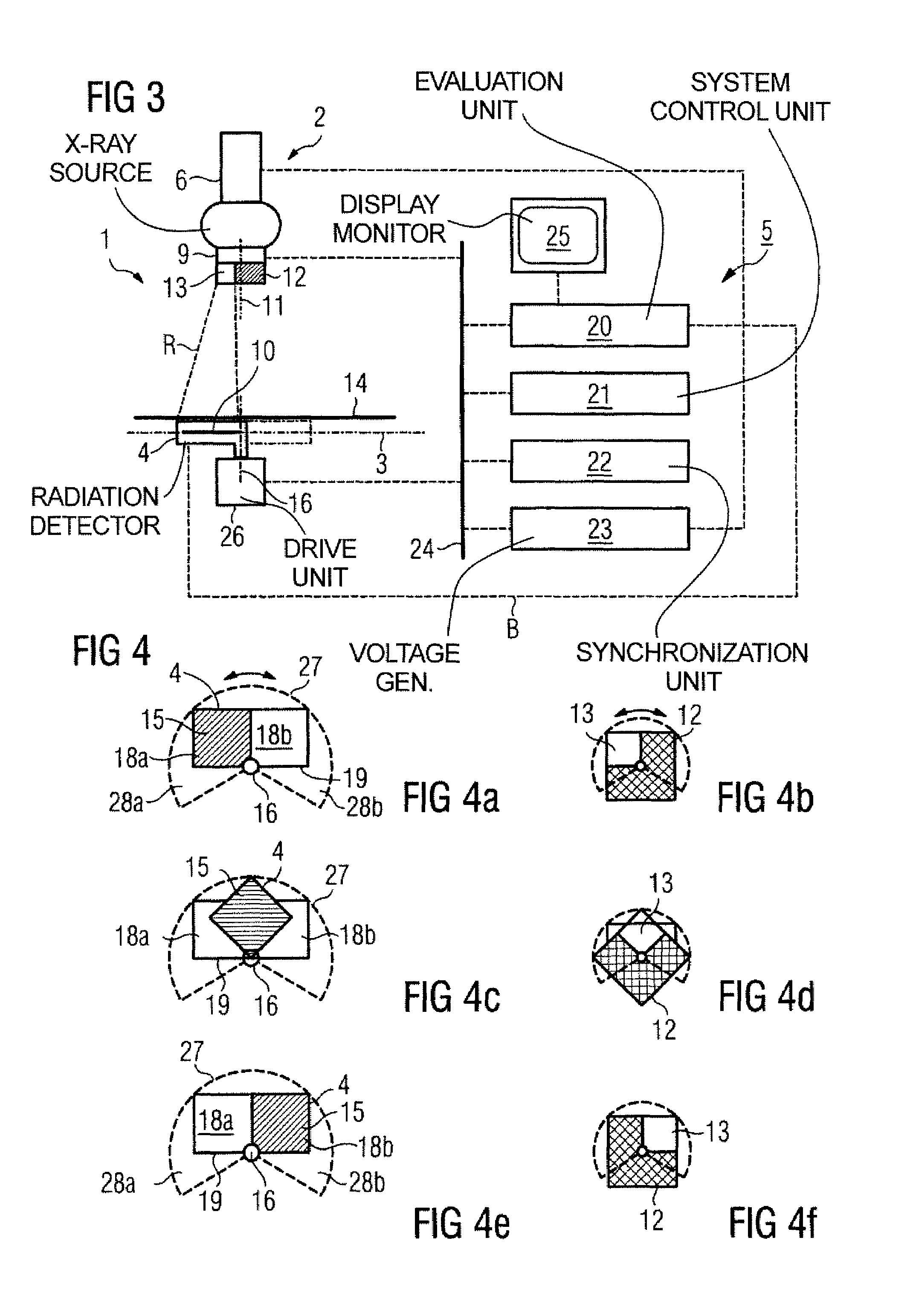 X-ray imaging apparatus with continuous, periodic movement of the radiation detector in the exposure plane