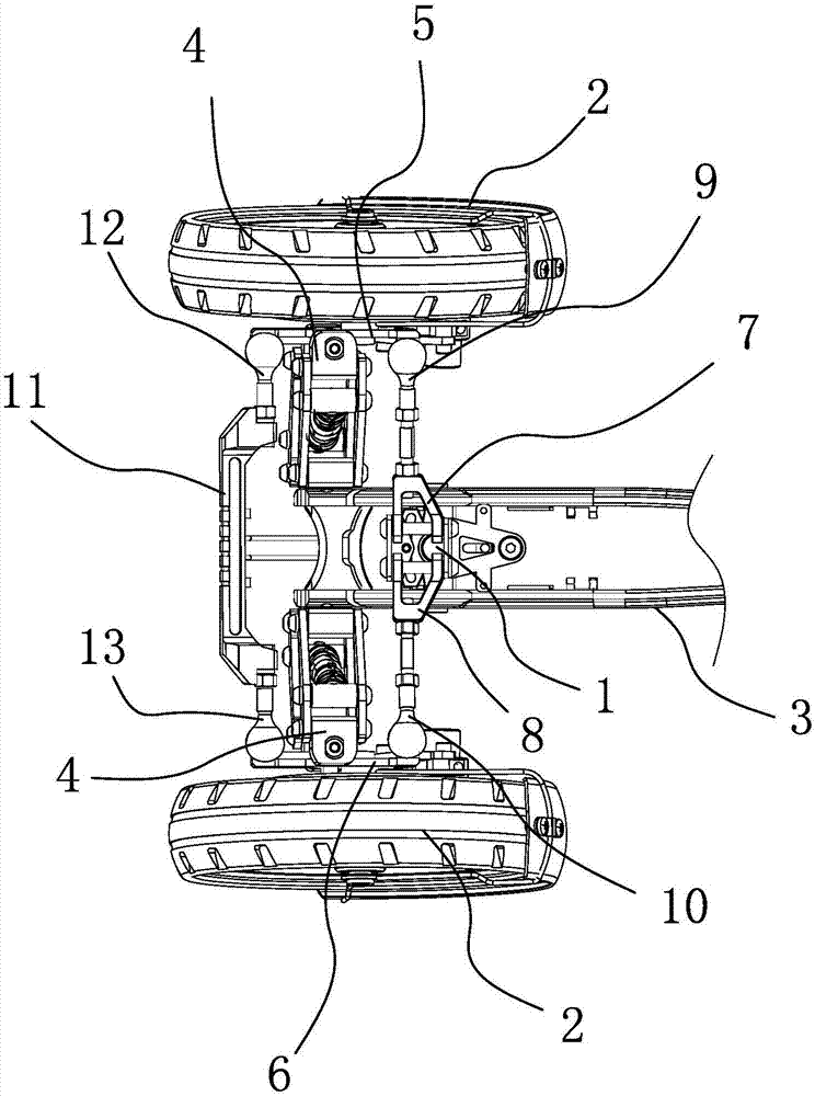 Bicycle wheel stable veering structure of electric bicycle