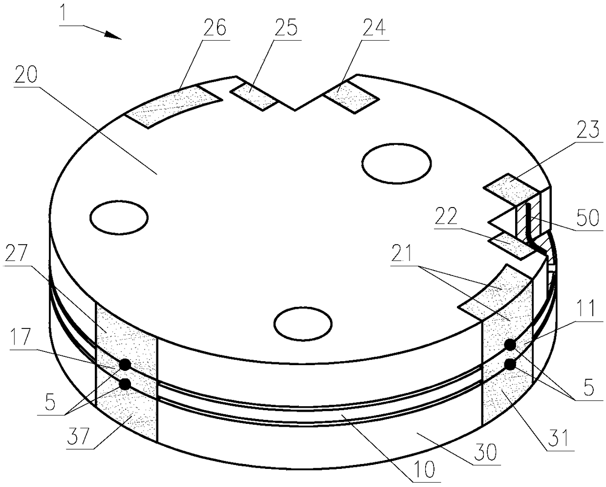 Flexible static supporting accelerometer