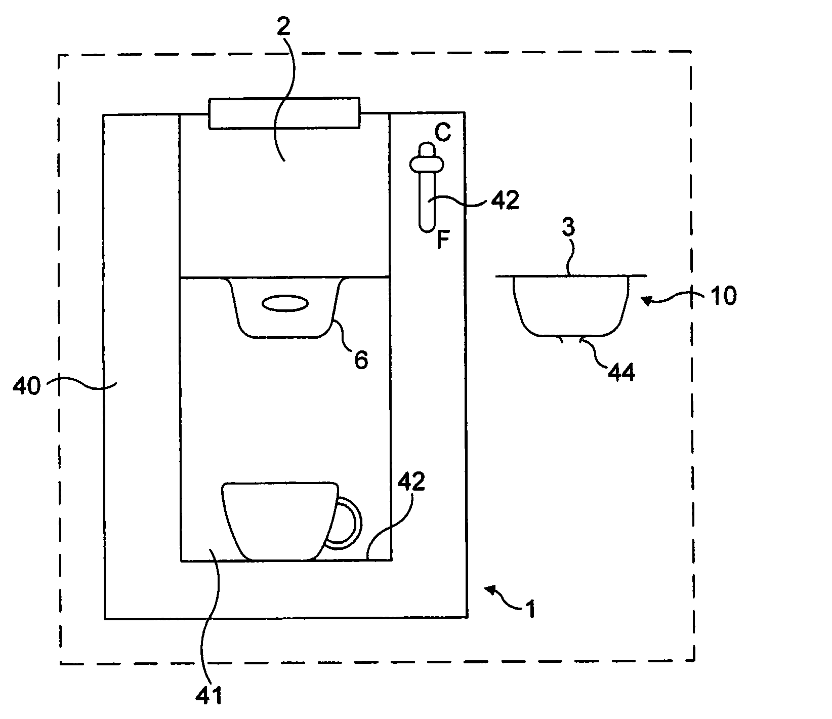 Device for preparing a liquid beverage from a cartridge