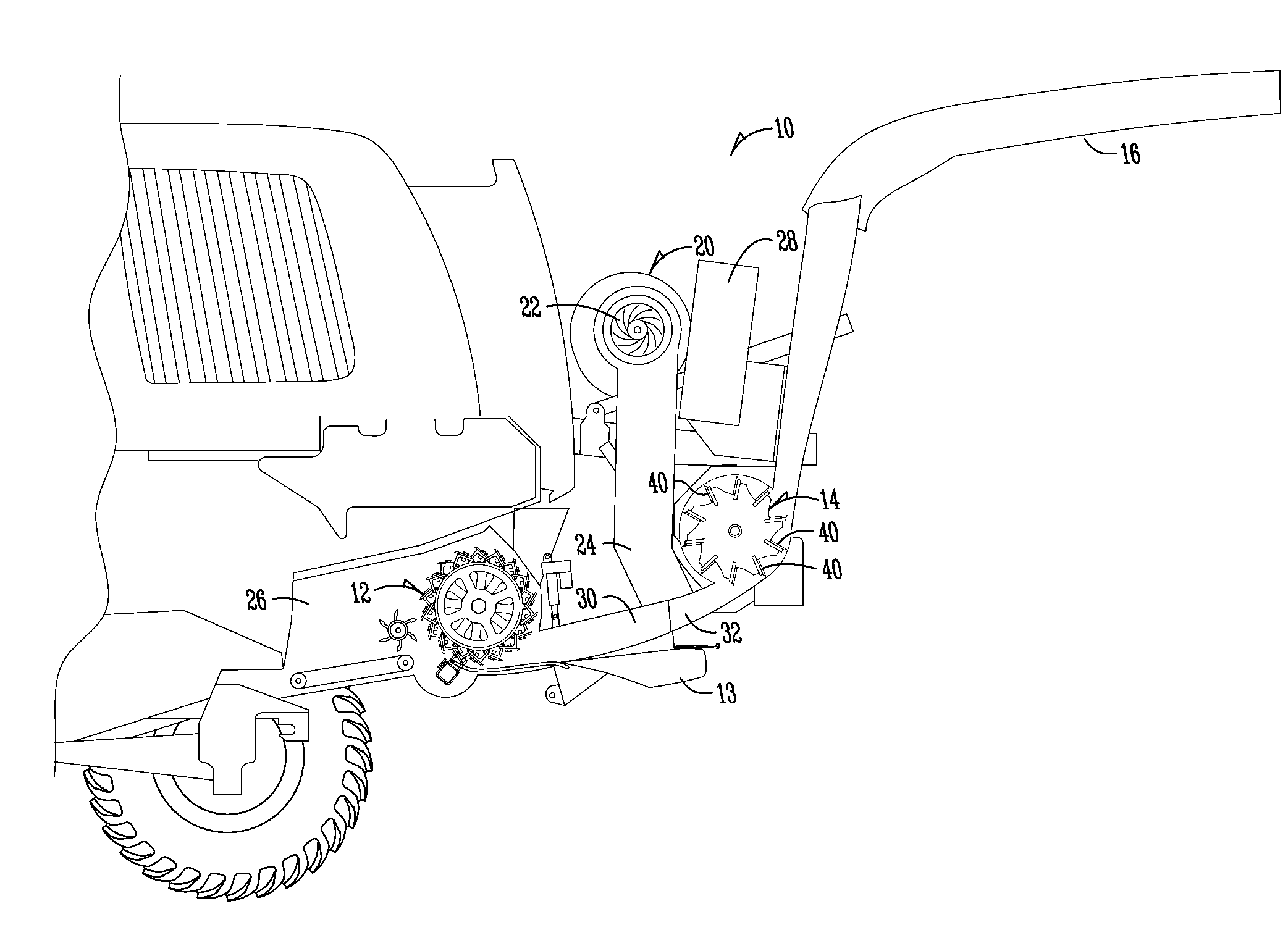 Air movement unit for biomass conveyance, separation, or combine performance enhancement