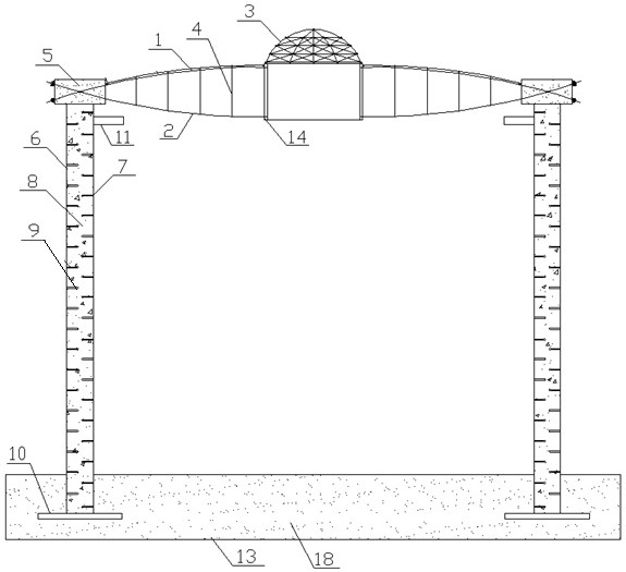 Structural system and construction method of super large hyperboloid double-layer cable storage tank