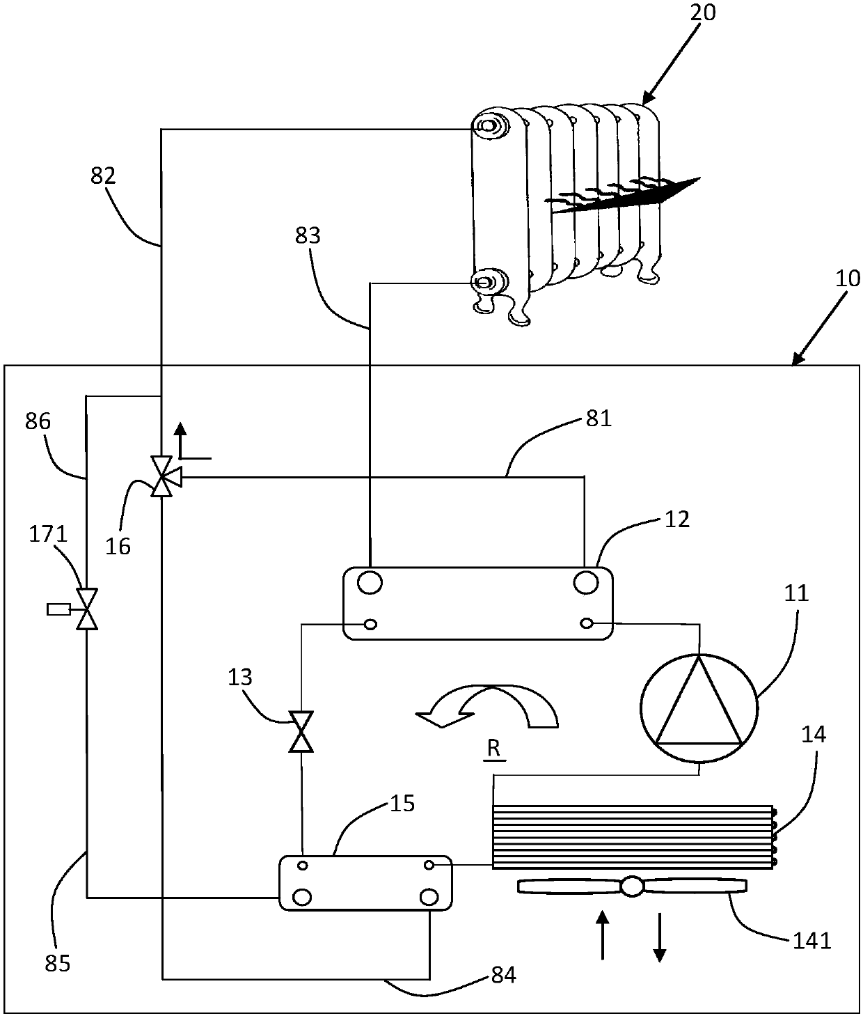 Heat pump appliance capable of defrosting without reversing refrigerant cycle