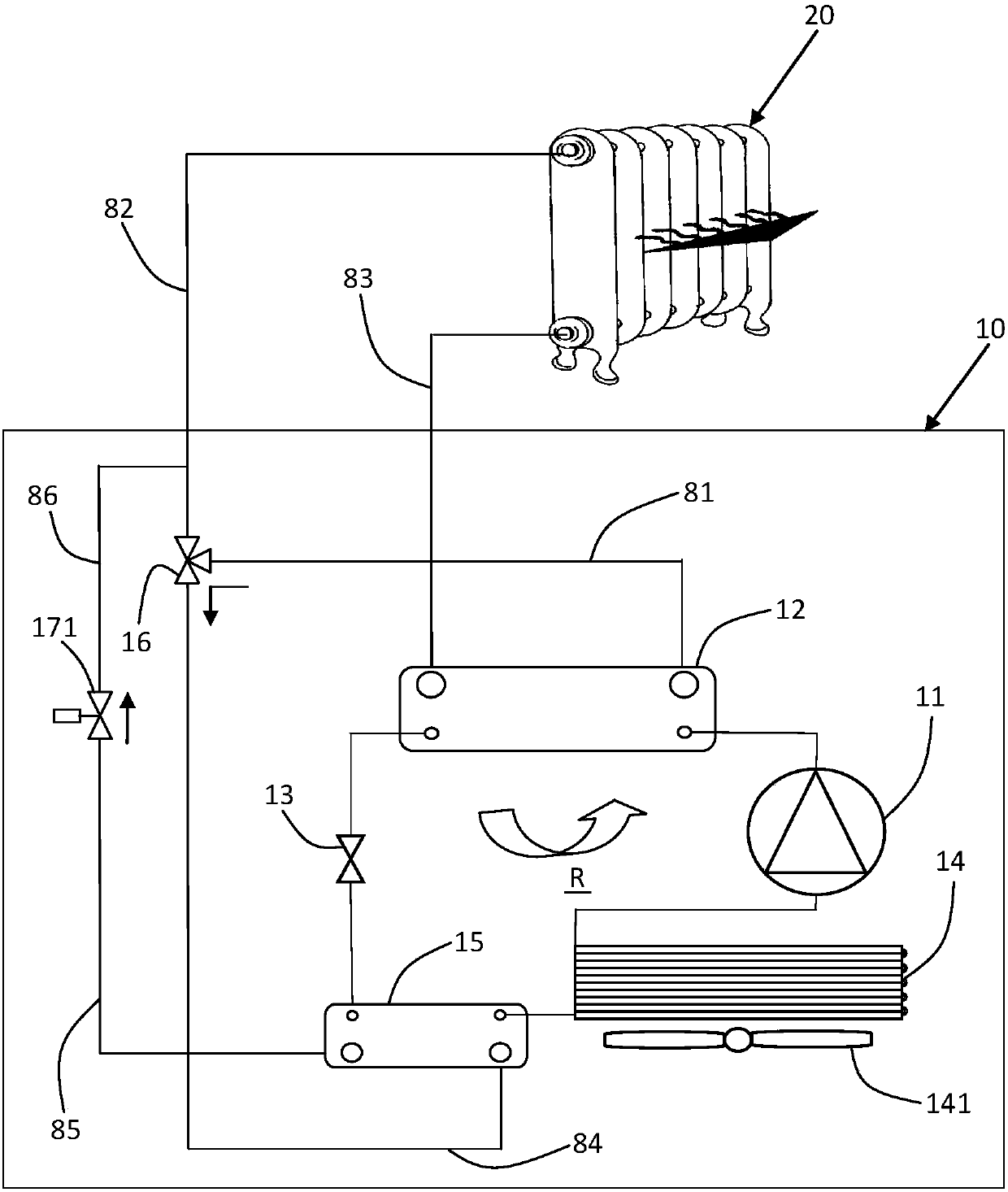 Heat pump appliance capable of defrosting without reversing refrigerant cycle