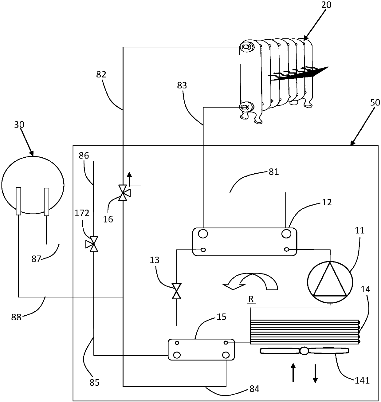 Heat pump appliance capable of defrosting without reversing refrigerant cycle