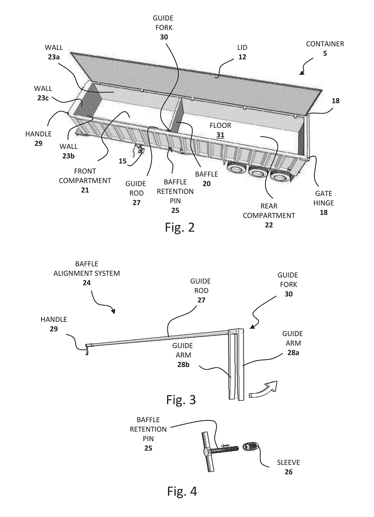 Hinged Baffle Transport Trailer Container