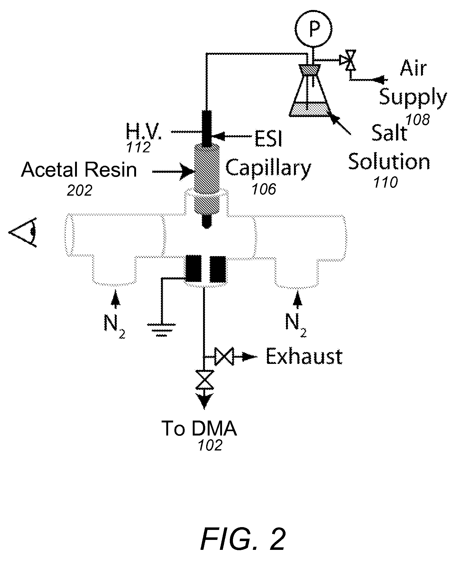 Continuous flow mobility classifier interface with mass spectrometer